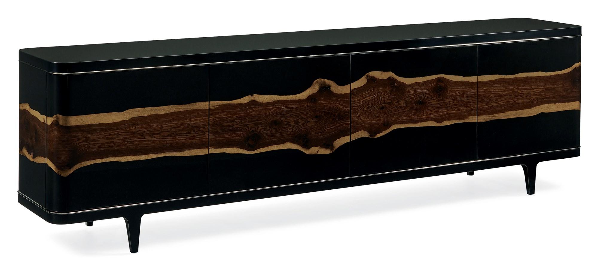 Contemporary Console Table THE NATURALIST ENTERTAINMENT CONSOLE SIG-017-531 in Oak, Black 