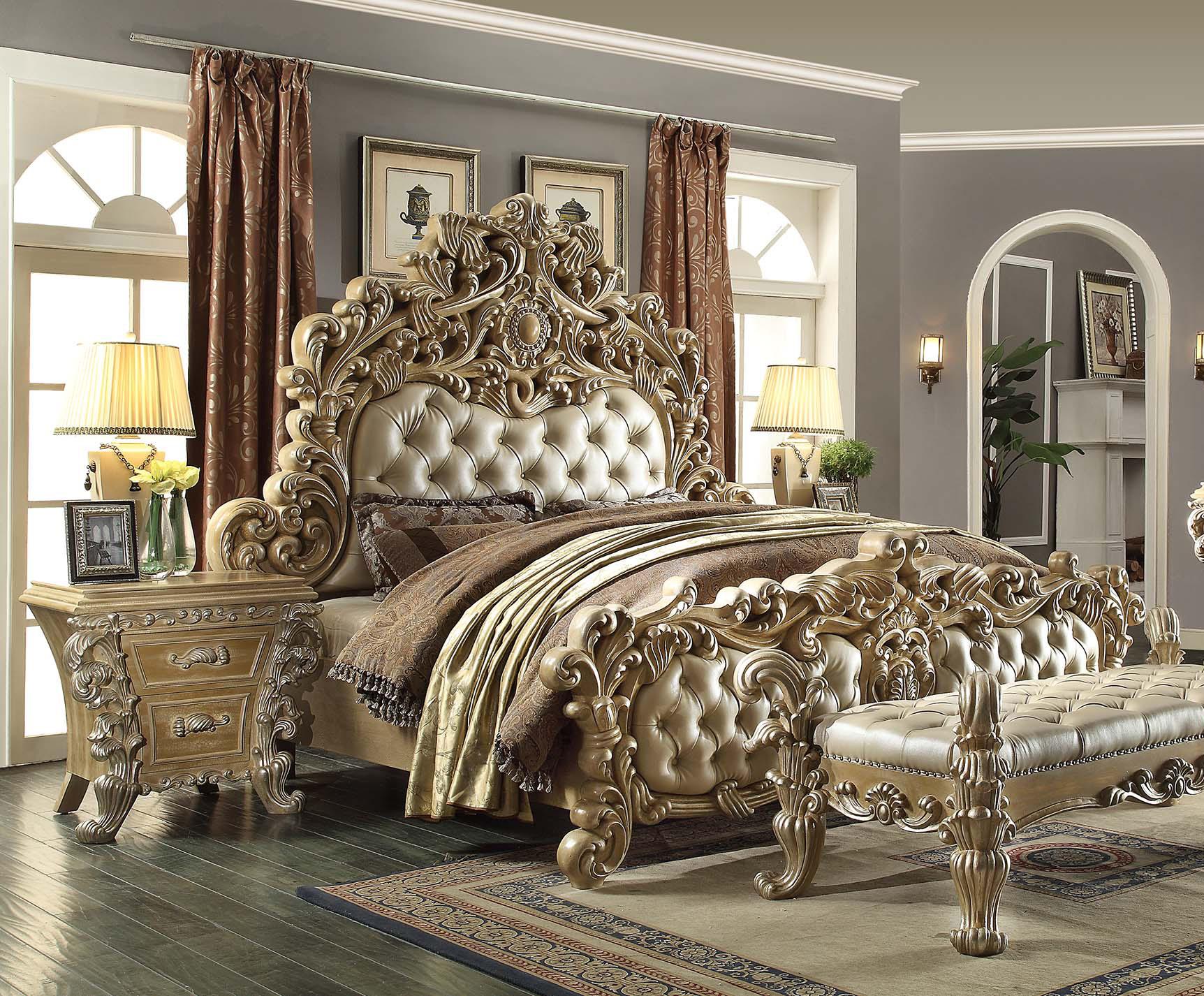 

                    
Homey Design Furniture HD-7012 Panel Bedroom Set Antique Silver Leather Purchase 
