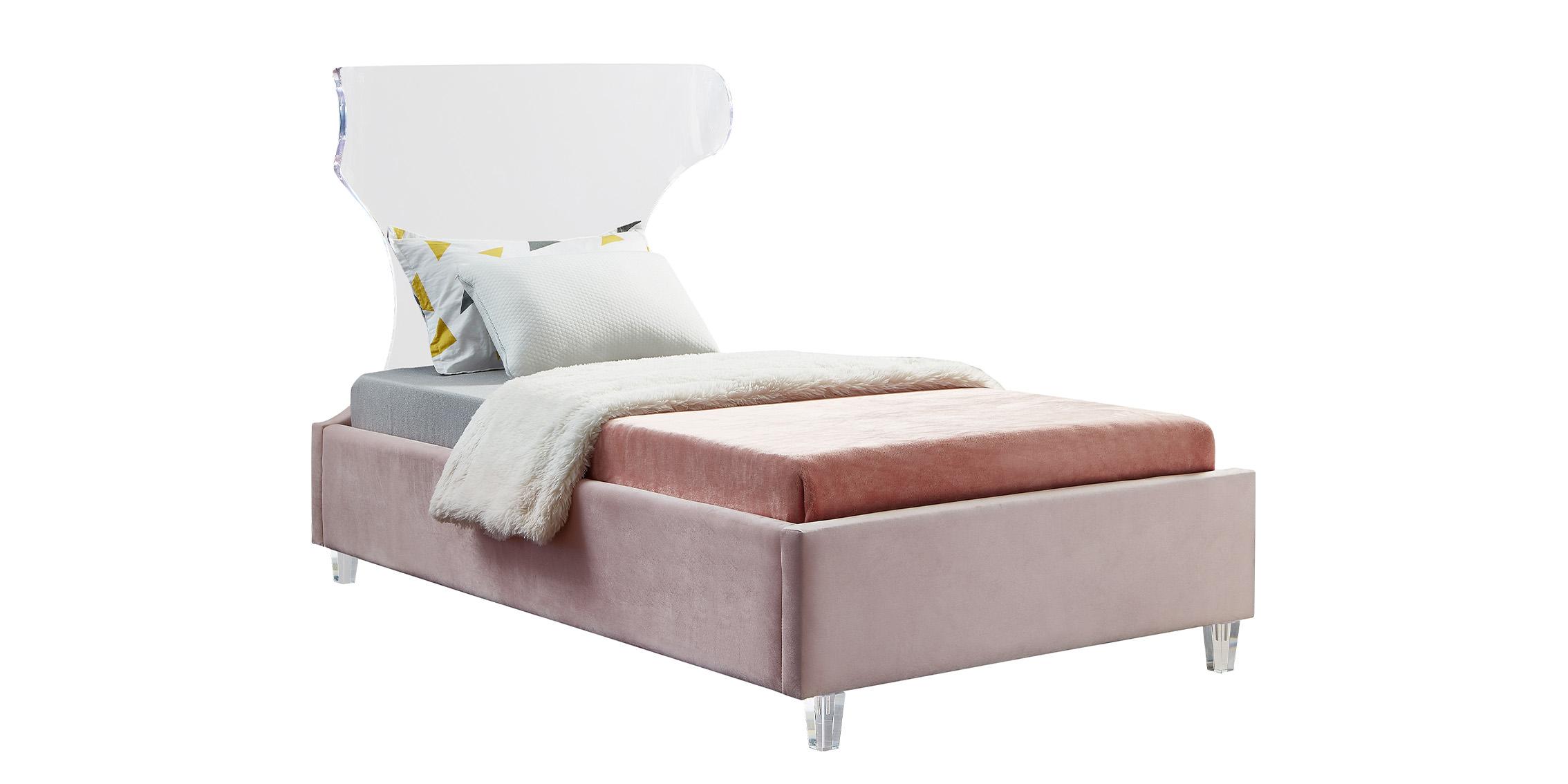 Contemporary, Modern Platform Bed GHOST GhostPink-T GhostPink-T in Pink Fabric