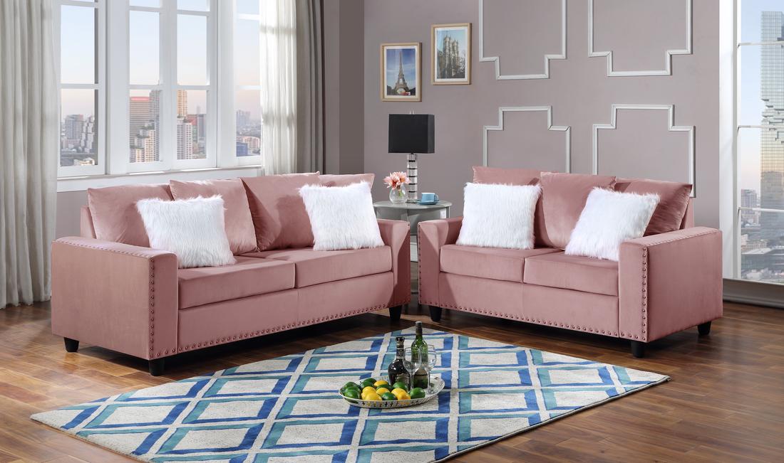 

                    
Galaxy Home Furniture MORRIS Loveseat Pink Velvet Purchase 
