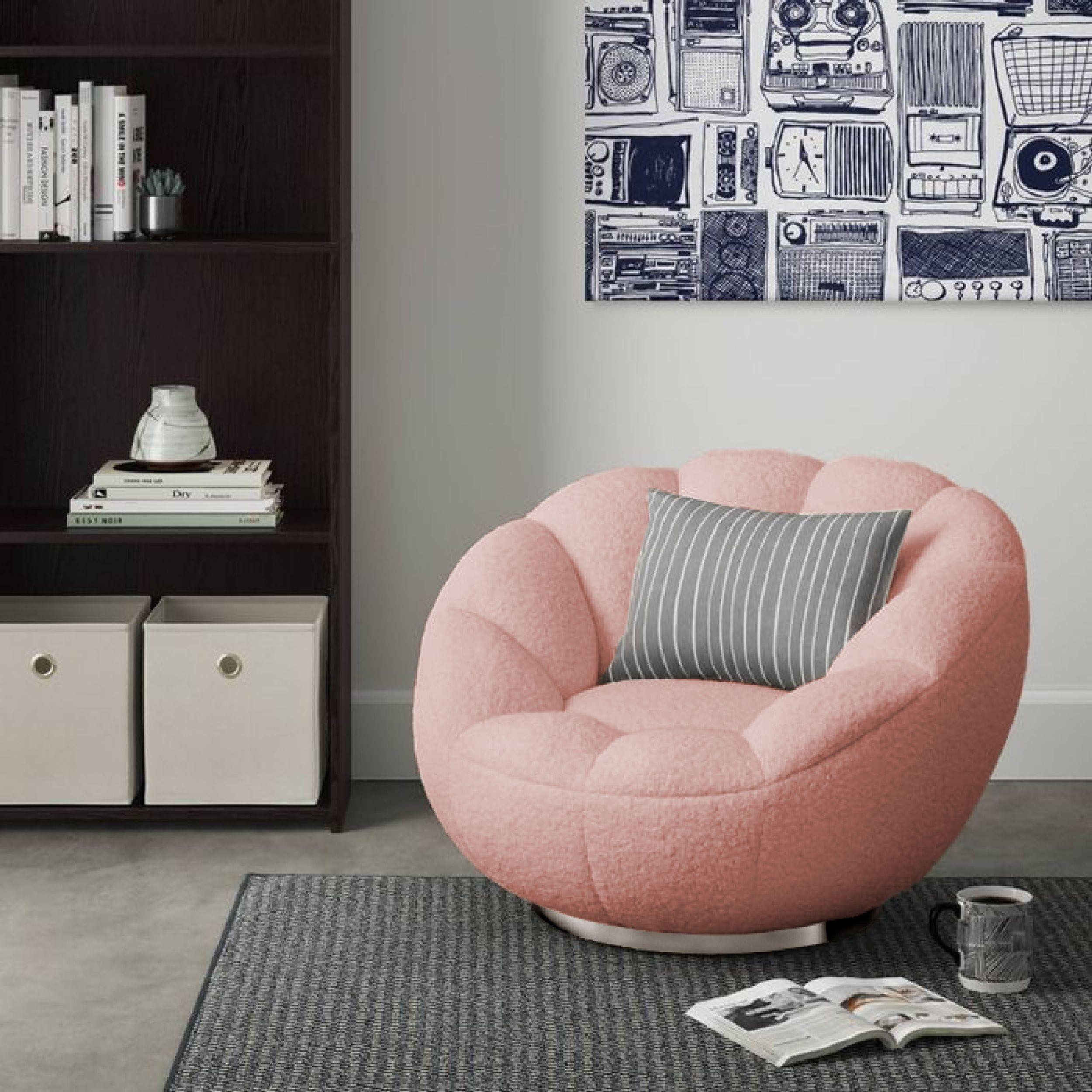 Contemporary, Modern Accent Chair VGMFOC-248-PK-CH VGMFOC-248-PK-CH in Pink Fabric