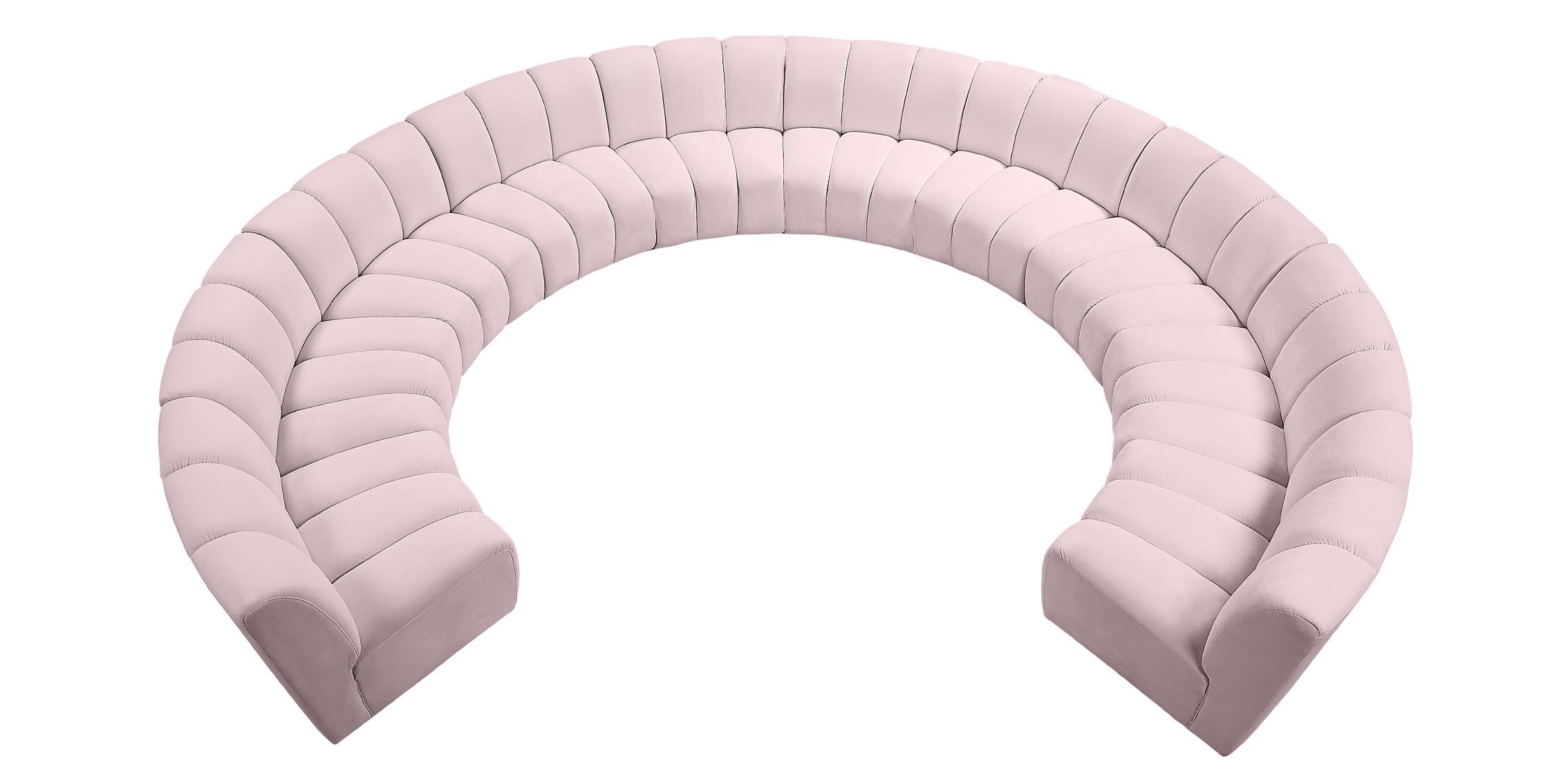 

    
Pink Velvet Modular Sectional Sofa INFINITY 638Pink-10PC Meridian Modern
