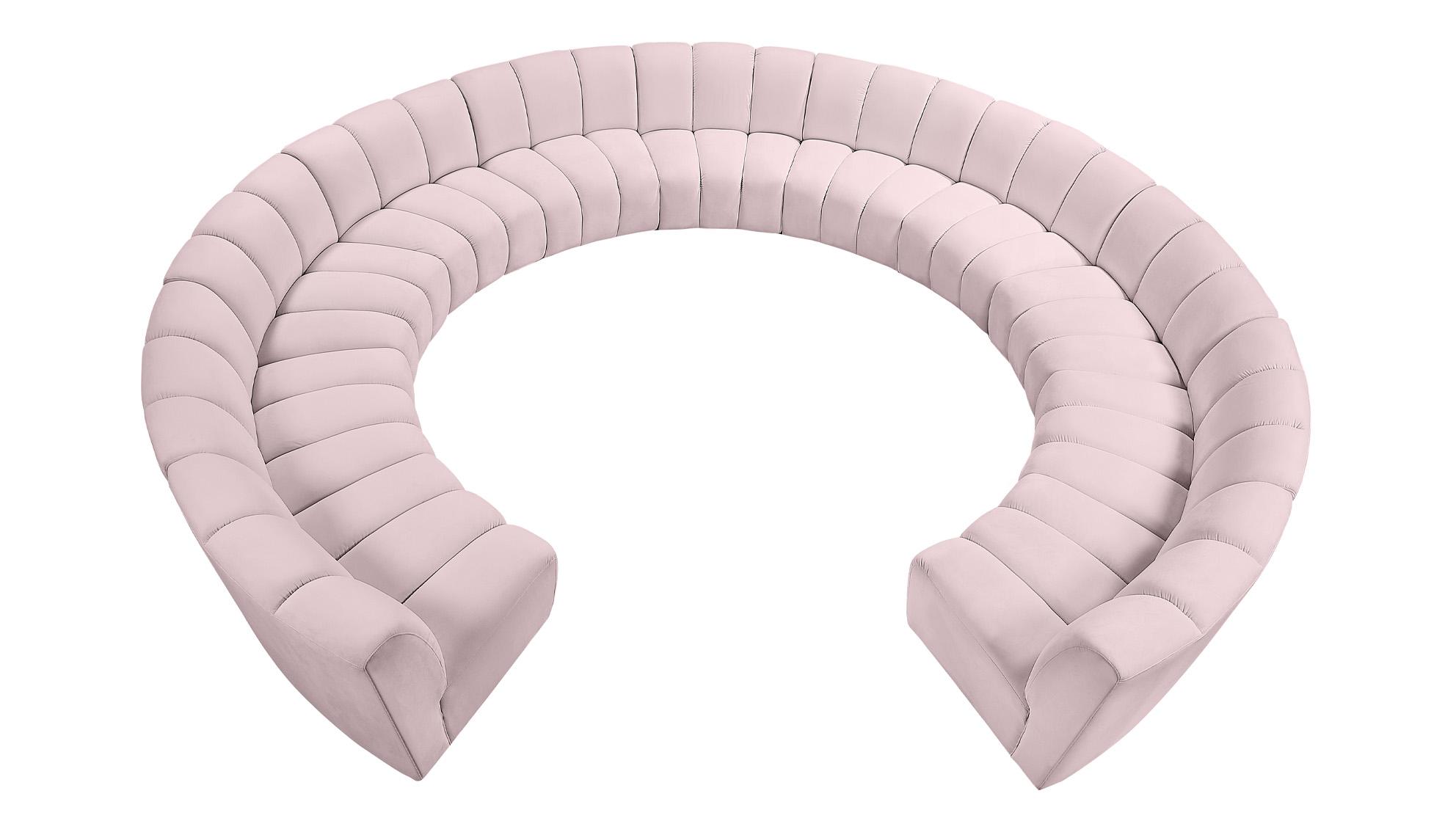 

    
Pink Velvet Modular Sectional Sofa INFINITY 638Pink-11PC Meridian Modern
