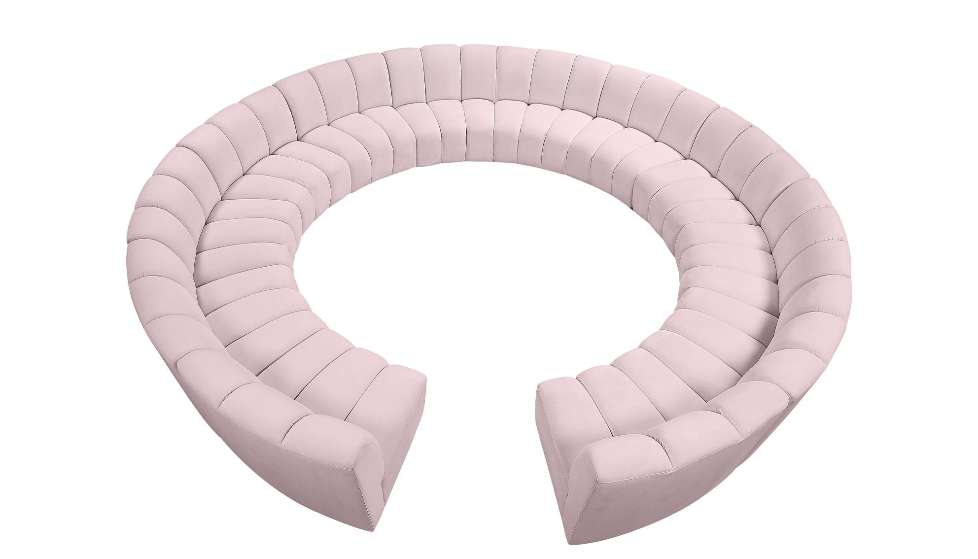 

    
Pink Velvet Modular Sectional Sofa INFINITY 638Pink-12PC Meridian Modern
