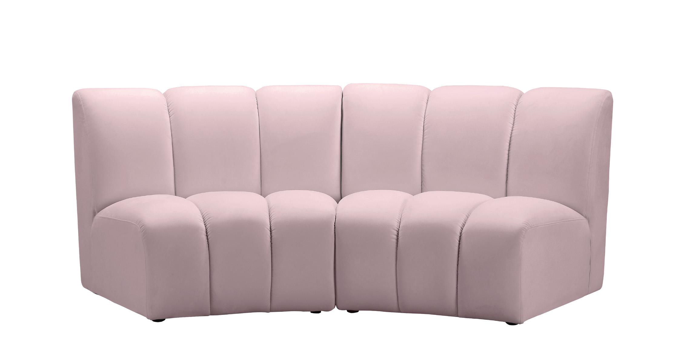 

    
Pink Velvet Modular Sectional Sofa INFINITY 638Pink-2PC Meridian Modern
