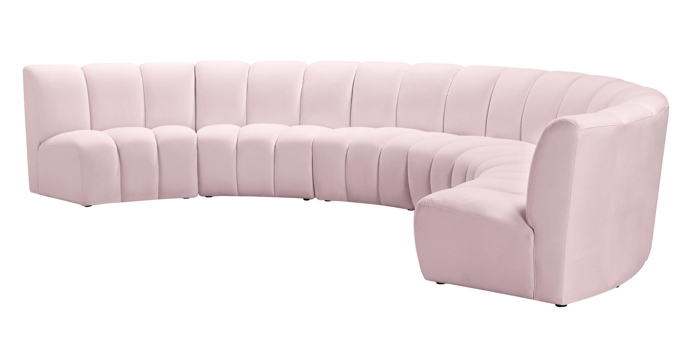 

    
Pink Velvet Modular Sectional Sofa INFINITY 638Pink-6PC Meridian Modern
