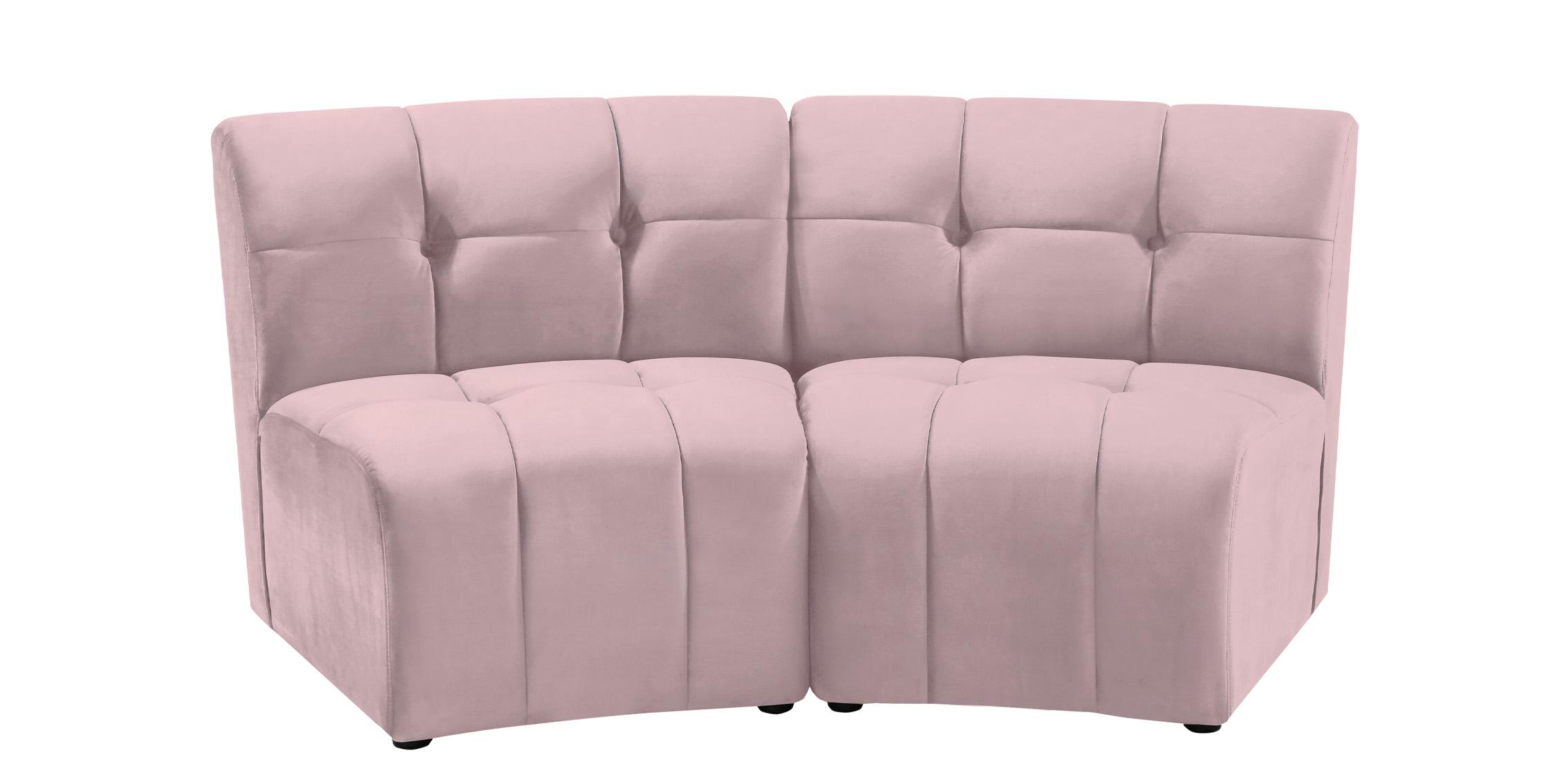 

    
PINK Velvet Modular Sectional Sofa LIMITLESS 645Pink-2PC Meridian Modern
