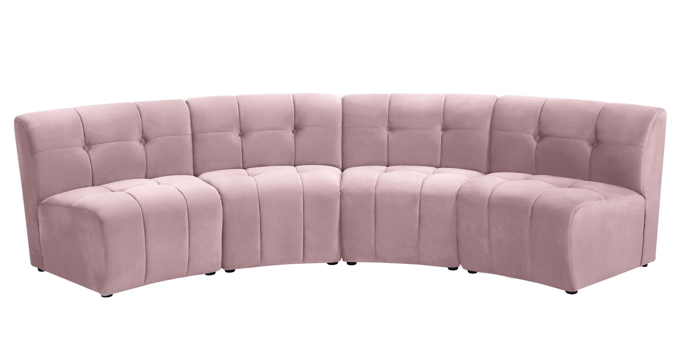 

    
PINK Velvet Modular Sectional Sofa LIMITLESS 645Pink-4PC Meridian Modern
