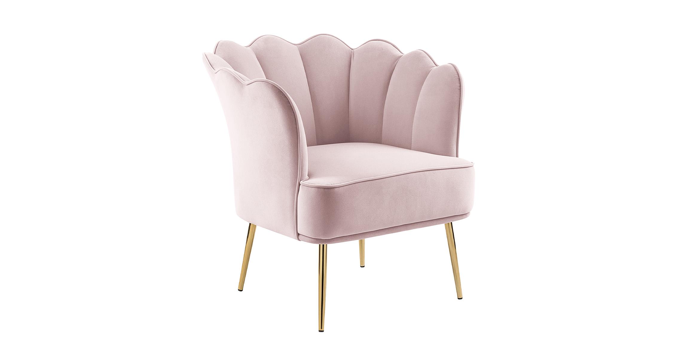 Contemporary, Modern Accent Chair JESTER 516Pink 516Pink in Pink, Gold Velvet