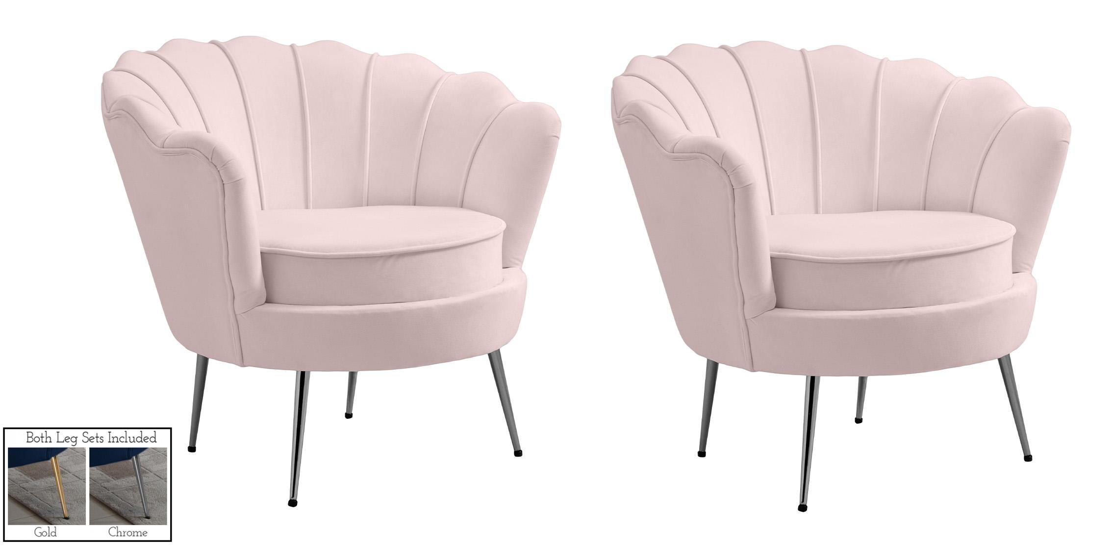 

    
PINK Velvet Channel Tufted Chair Set 2Pcs GARDENIA 684Pink-C Meridian Modern
