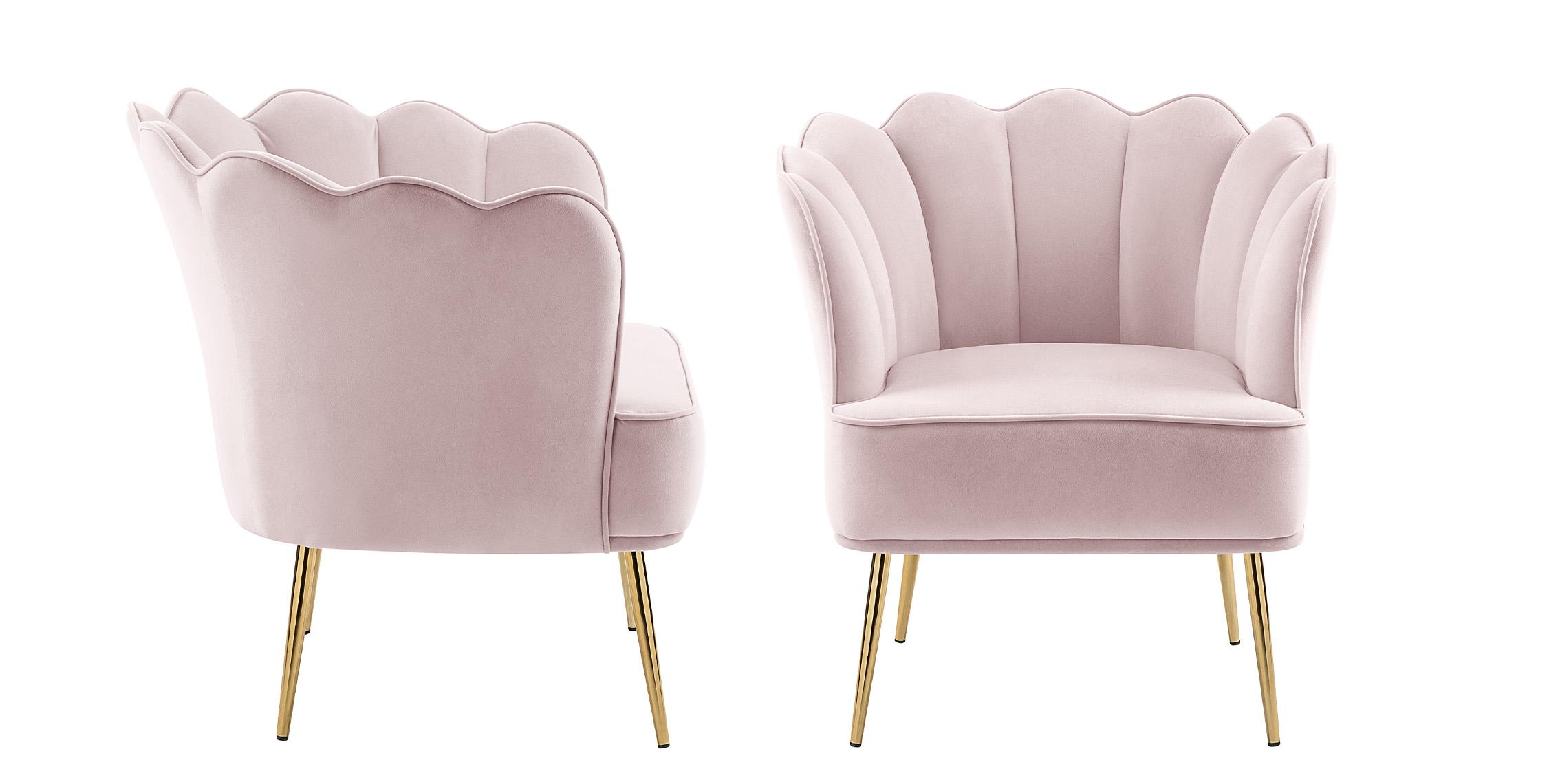 

    
Pink Velvet Channel Tufted Chair Set 2Pcs JESTER 516Pink Meridian Contemporary
