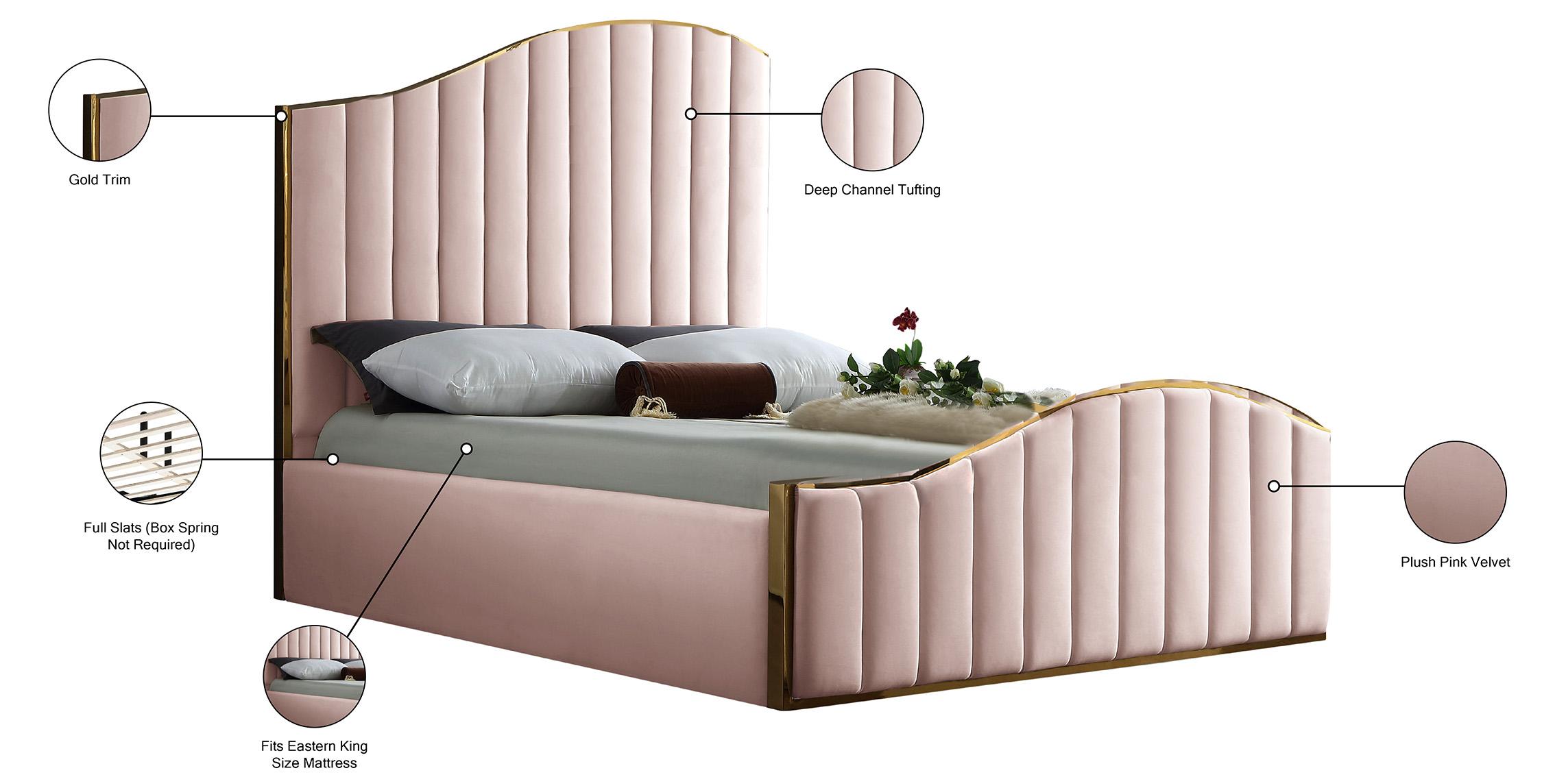 

        
Meridian Furniture JOLIE JoliePink-K Platform Bed Pink Velvet 704831401622
