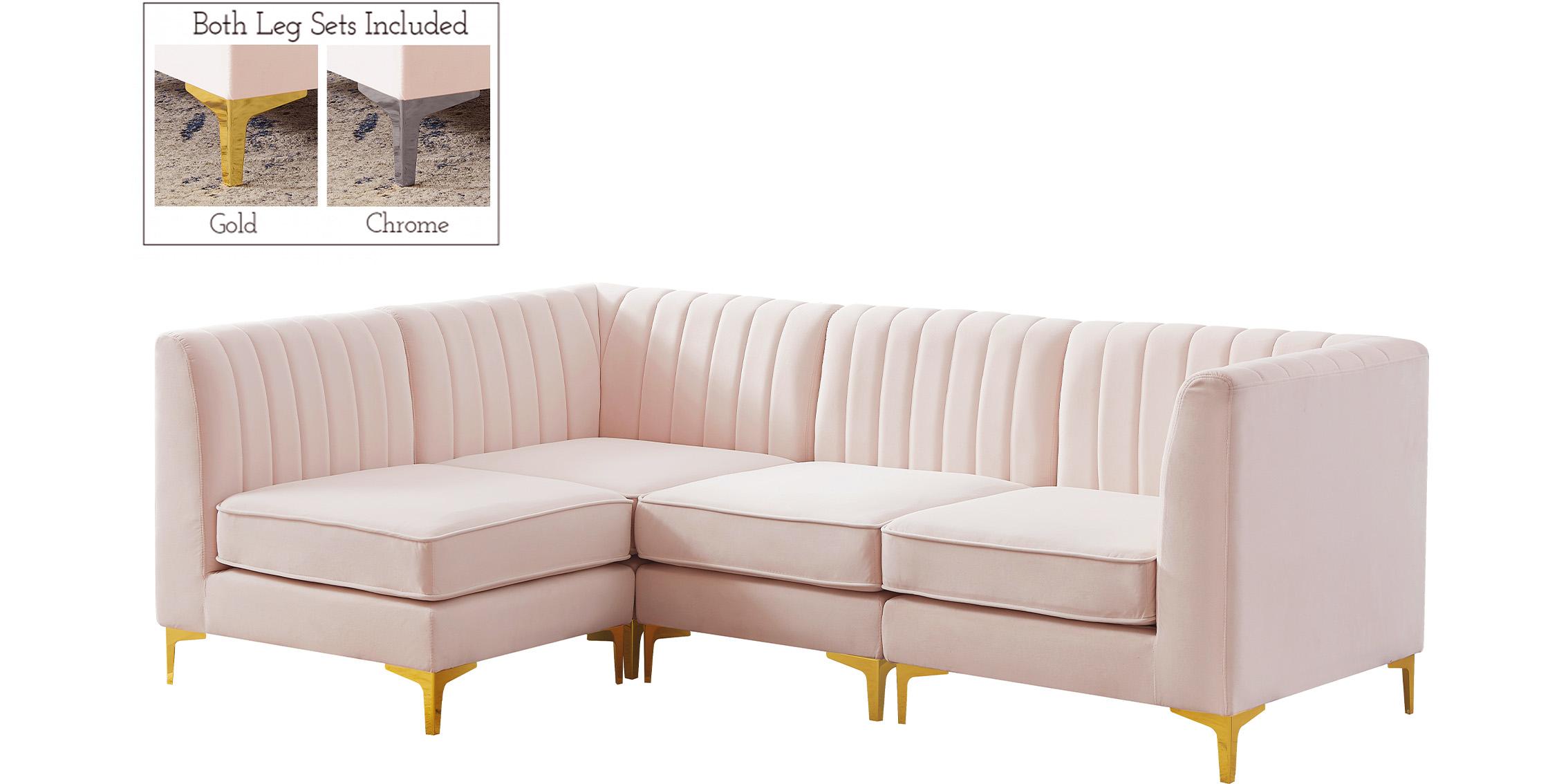 

    
PINK Velvet Channel Tufted Modular Sectional ALINA 604Pink-Sec4A Meridian
