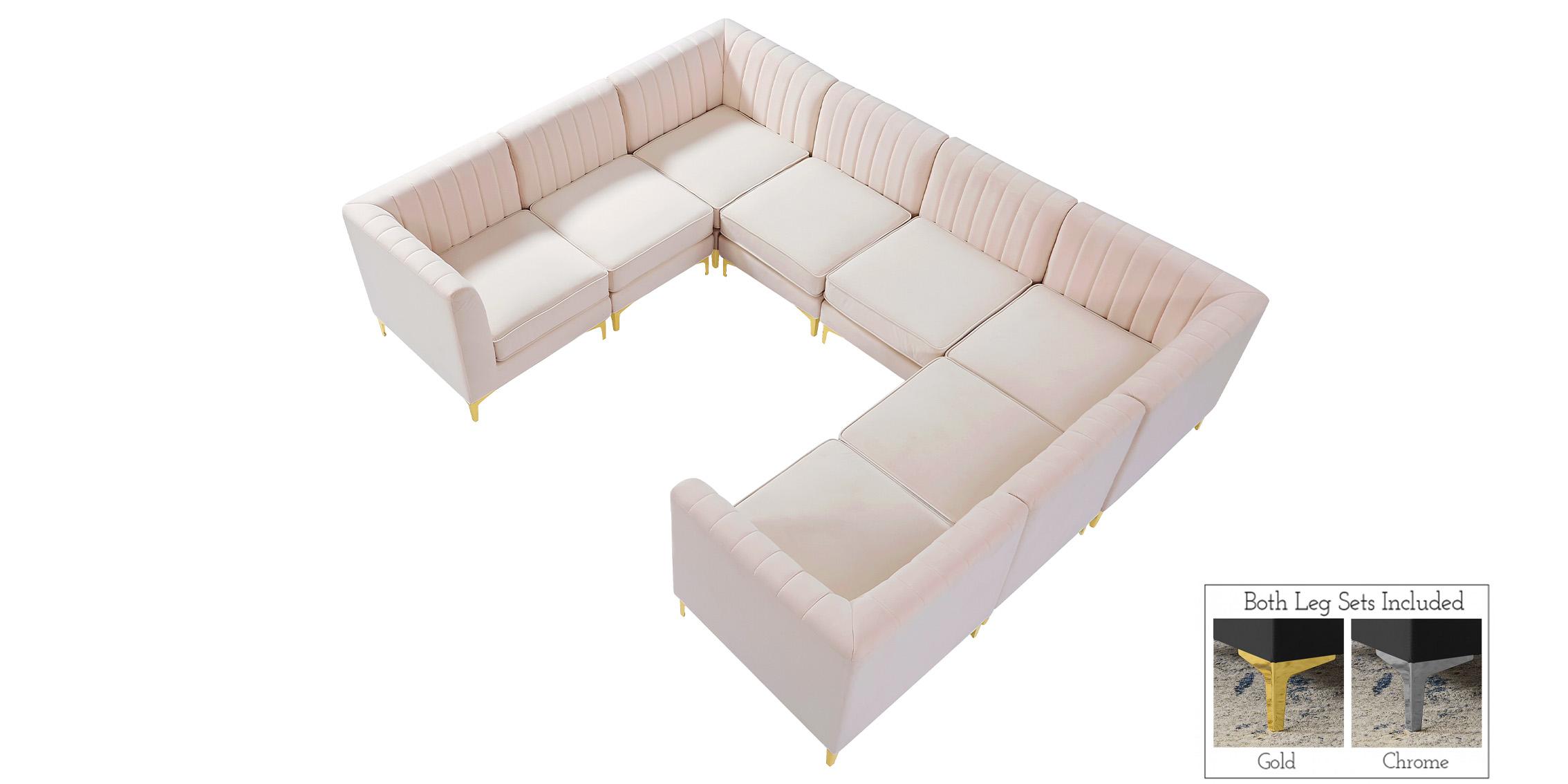 

        
Meridian Furniture ALINA 604Pink-Sec8B Modular Sectional Sofa Pink Velvet 94308259291
