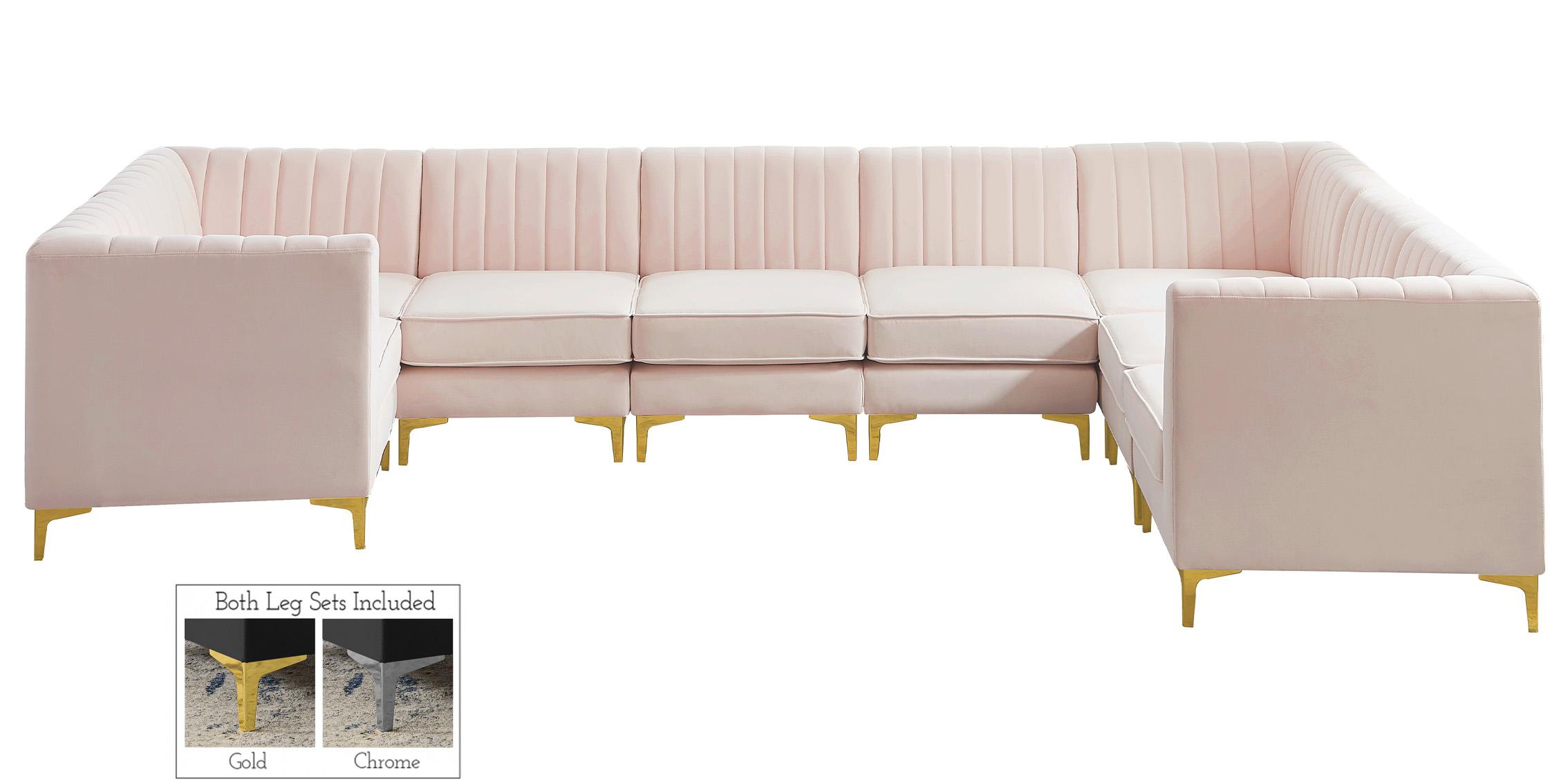 

        
Meridian Furniture ALINA 604Pink-Sec8C Modular Sectional Sofa Pink Velvet 94308259307
