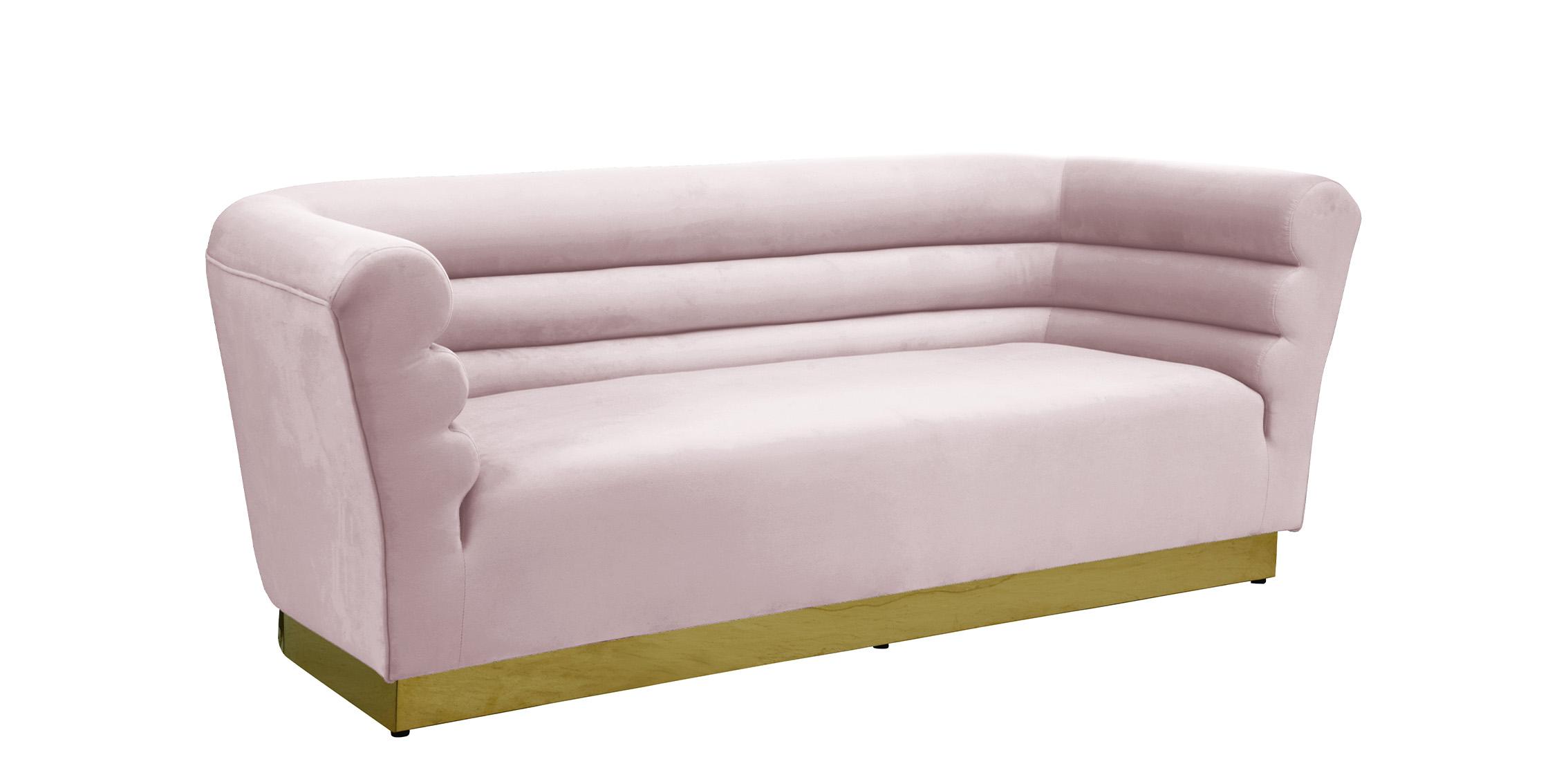 

    
Pink Velvet Channel Tufting Sofa BELLINI 669Pink-S Meridian Contemporary Modern
