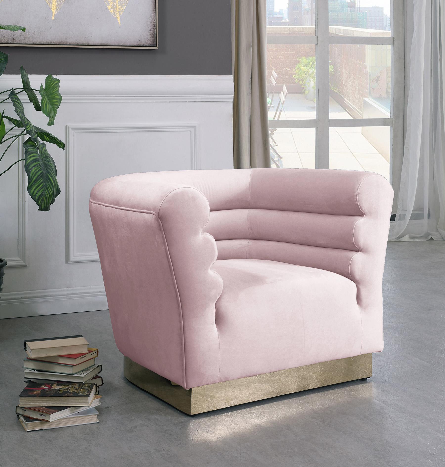 

    
 Shop  Pink Velvet Channel Tufting Sofa Set 3P BELLINI 669Pink Meridian Contemporary
