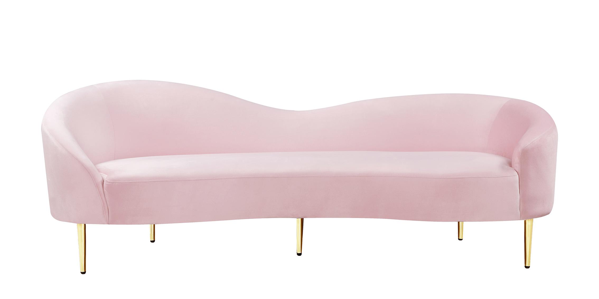 

    
 Order  Glam Pink Velvet Sofa Set 3Pcs RITZ 659Pink Meridian Contemporary Modern
