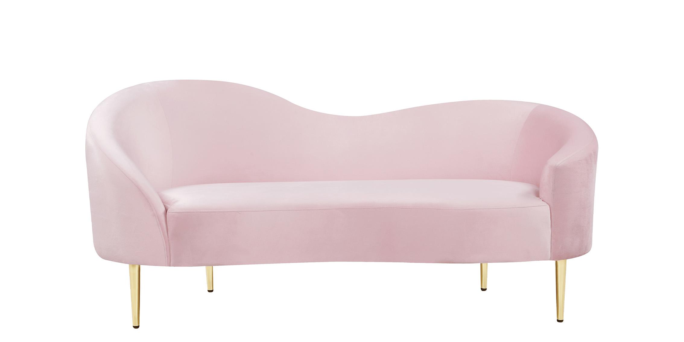 

    
 Shop  Glam Pink Velvet Sofa Set 3Pcs RITZ 659Pink Meridian Contemporary Modern
