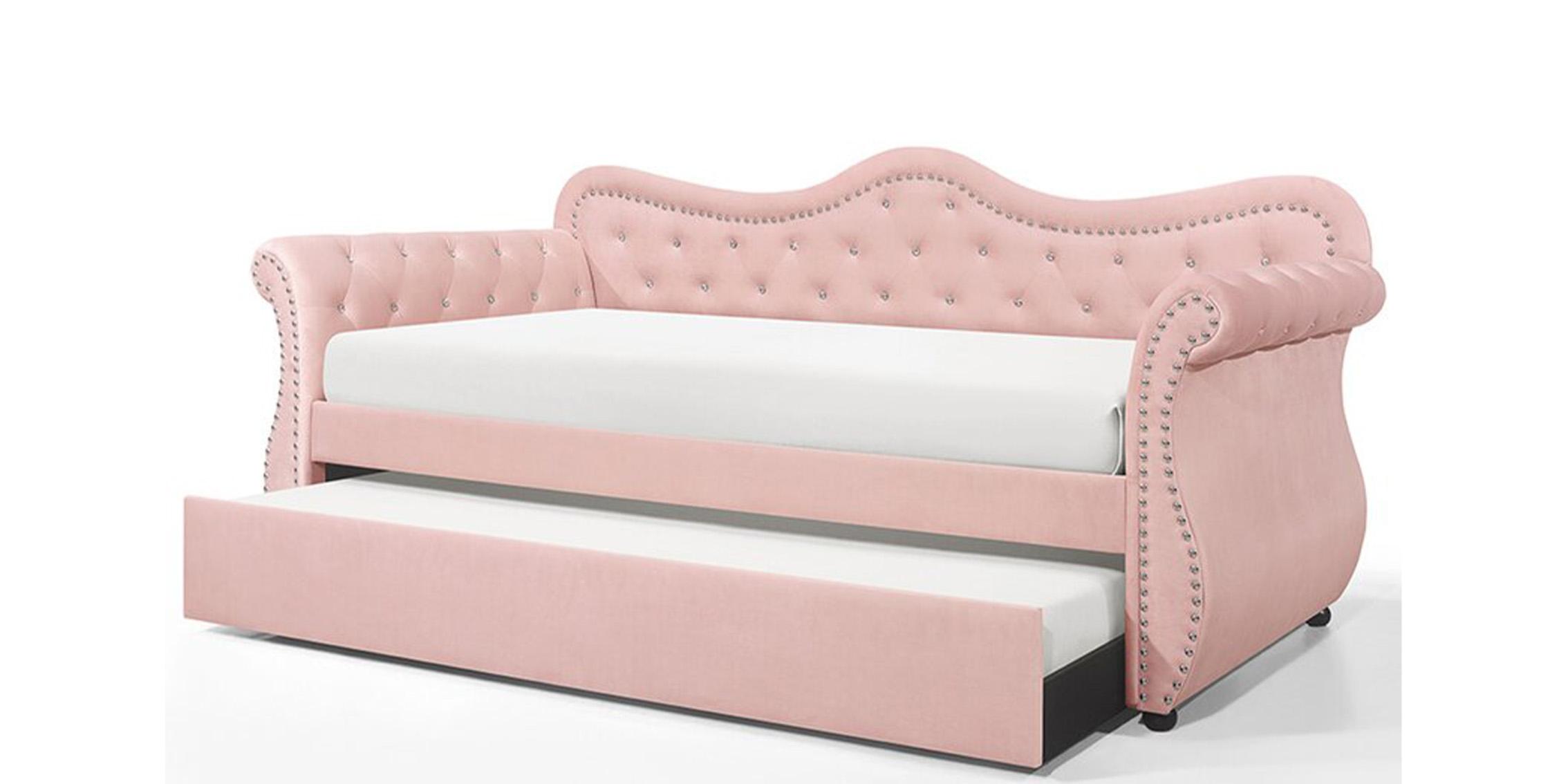 Contemporary, Modern Daybed Abby GHF-808857850904 in Pink Fabric