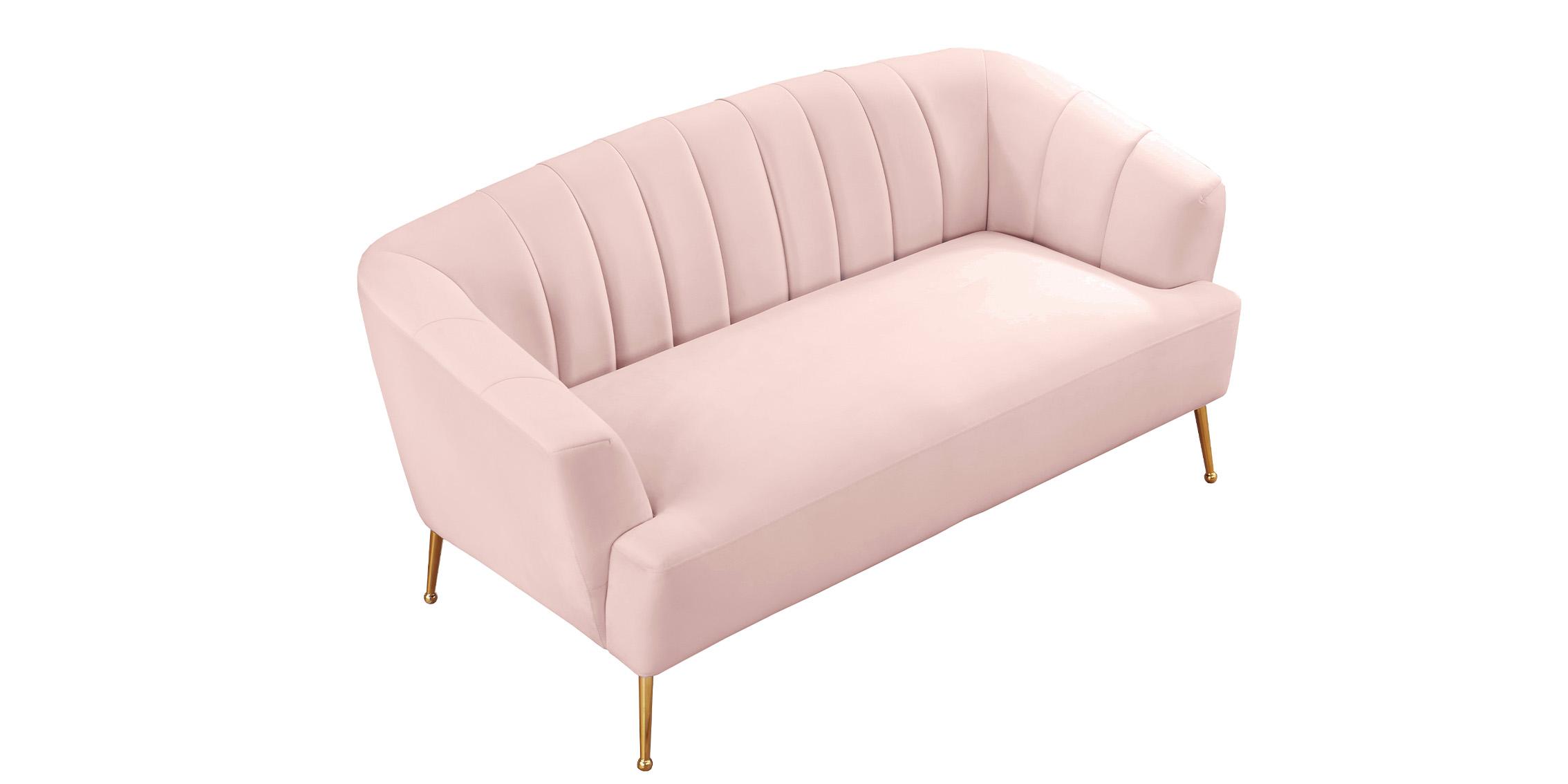 

    
 Order  Pink Velvet Channel Tufted Sofa Set 3P TORI 657Pink Meridian Modern Contemporary
