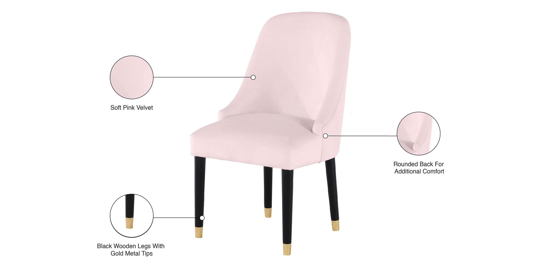 

        
Meridian Furniture OMNI 923Pink-C Dining Chair Set Pink Velvet 753359800820
