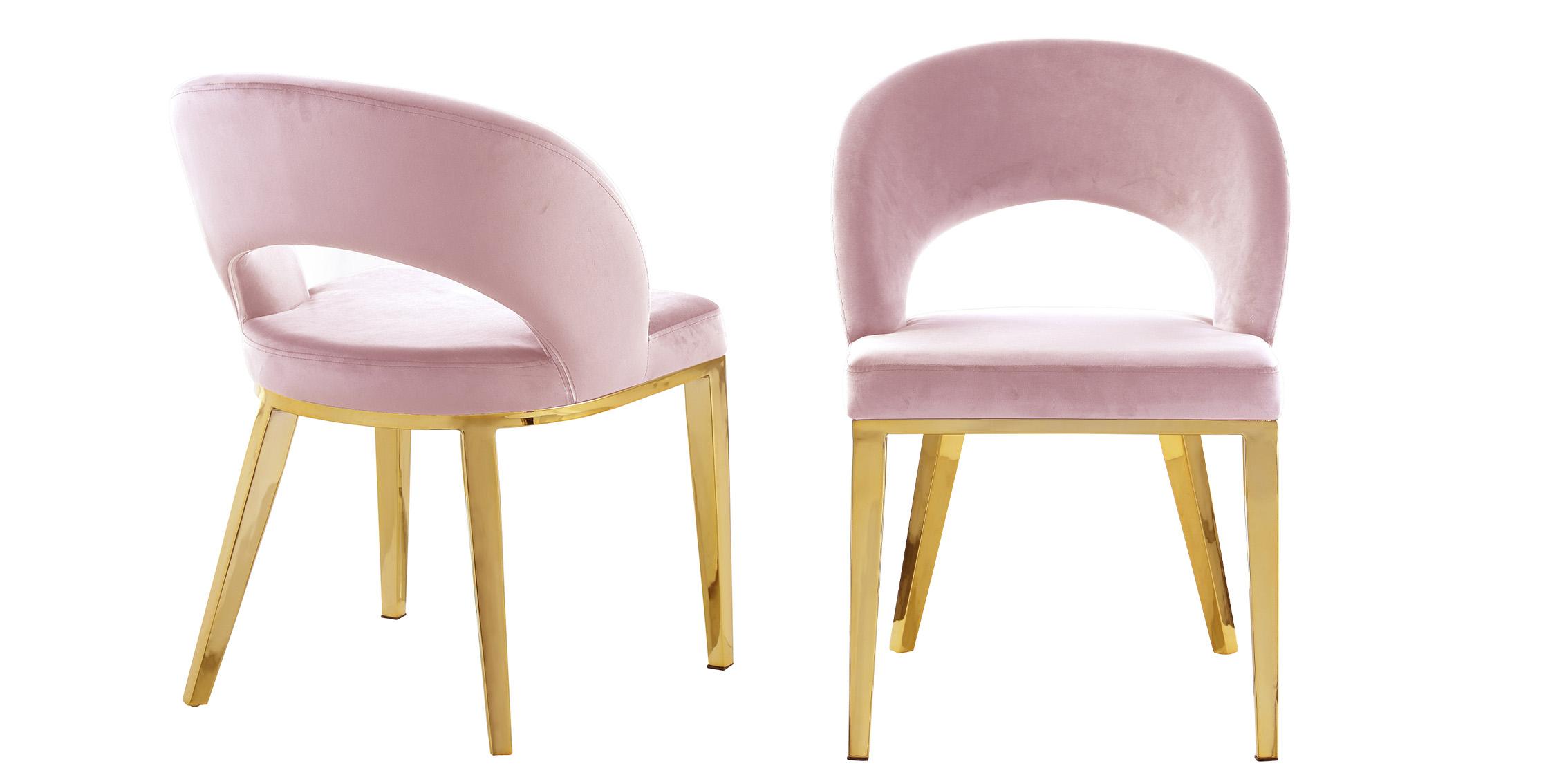 

        
Meridian Furniture ROBERTO 765Pink Dining Chair Set Pink/Gold Velvet 704831403831
