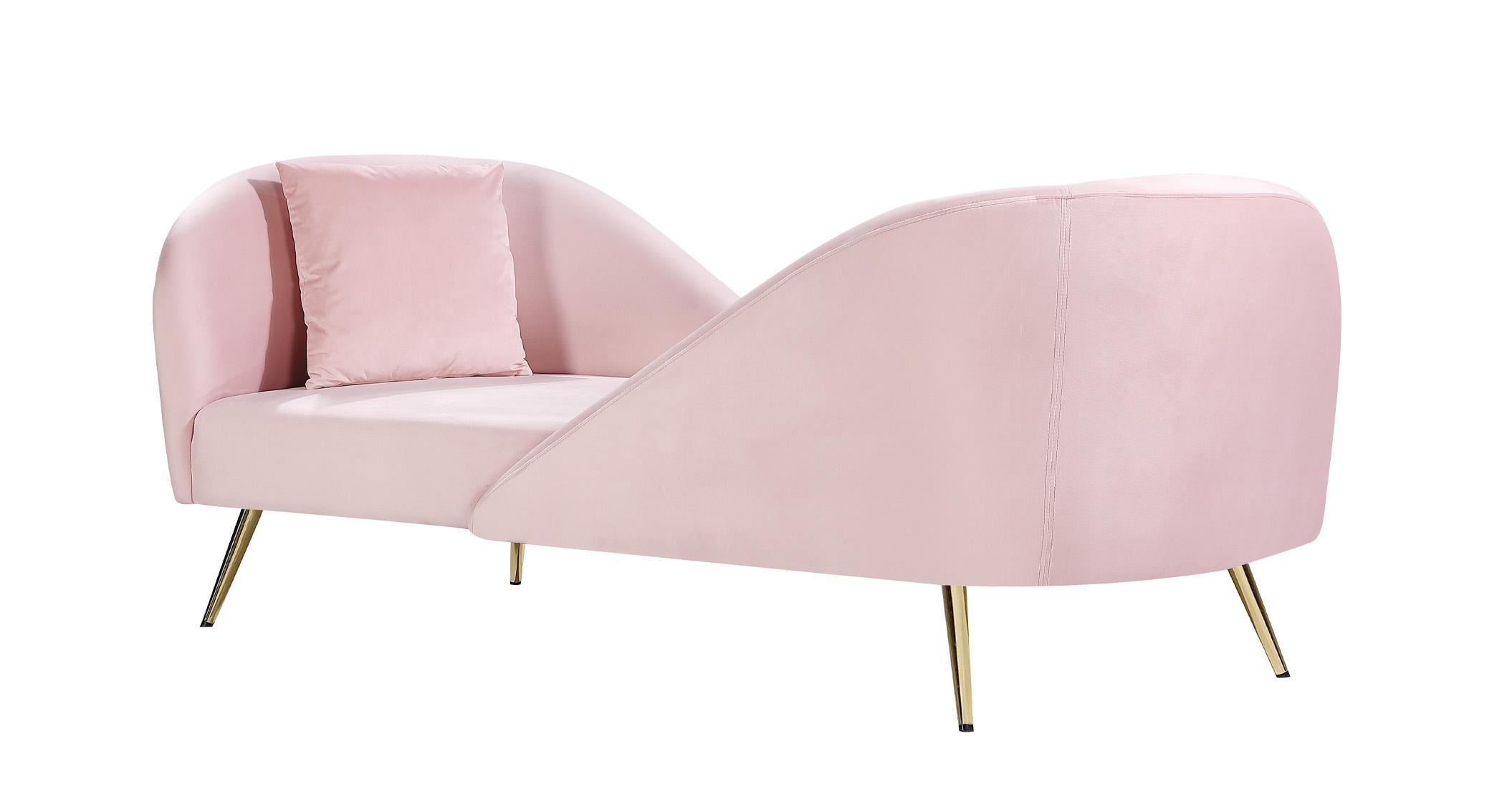Contemporary, Modern Chaise NOLAN 656Pink 656Pink-Chaise in Pink Velvet