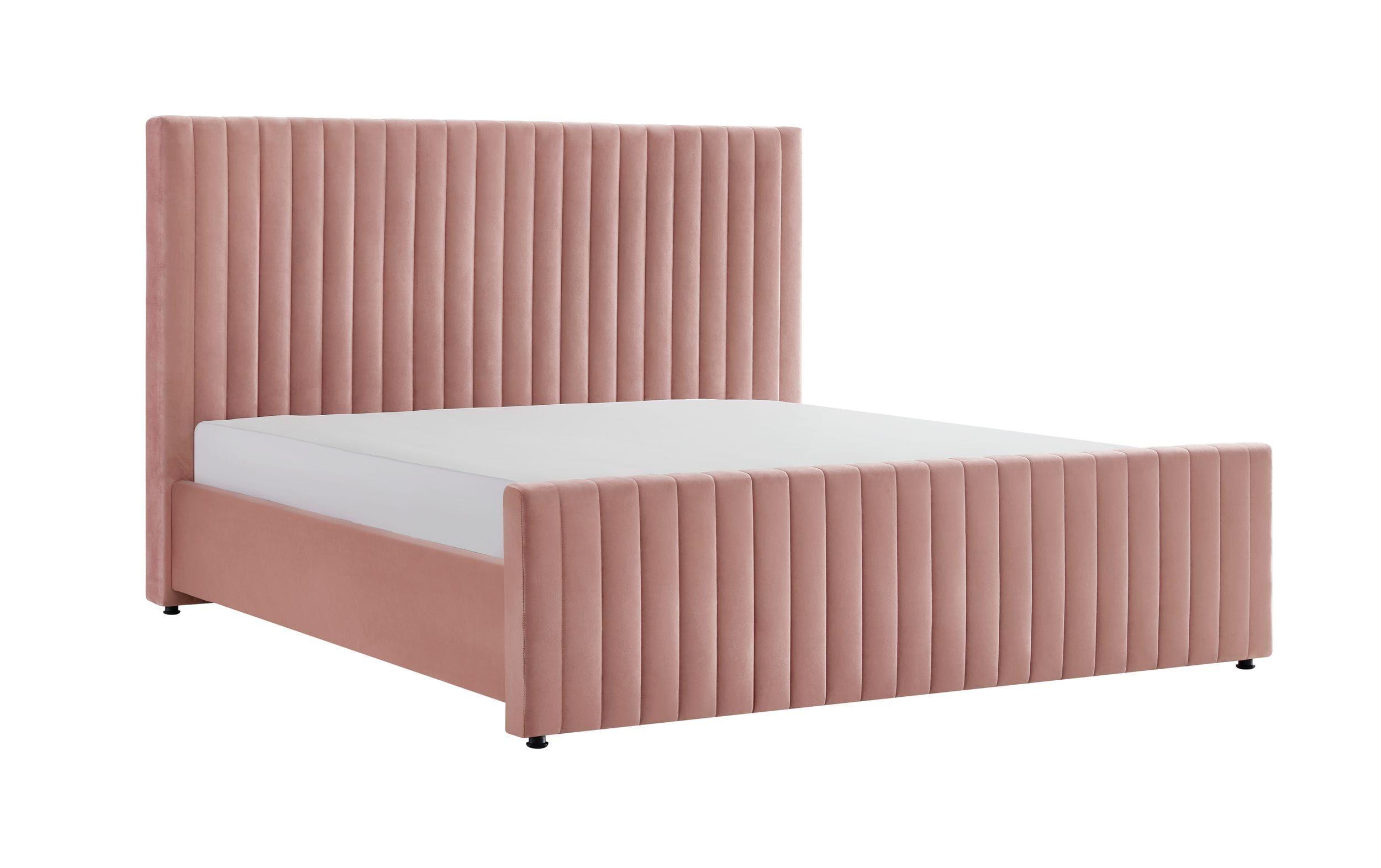 Contemporary, Modern Platform Bed Beverly VGJYJY-653-MAU-BED-K in Pink Velvet