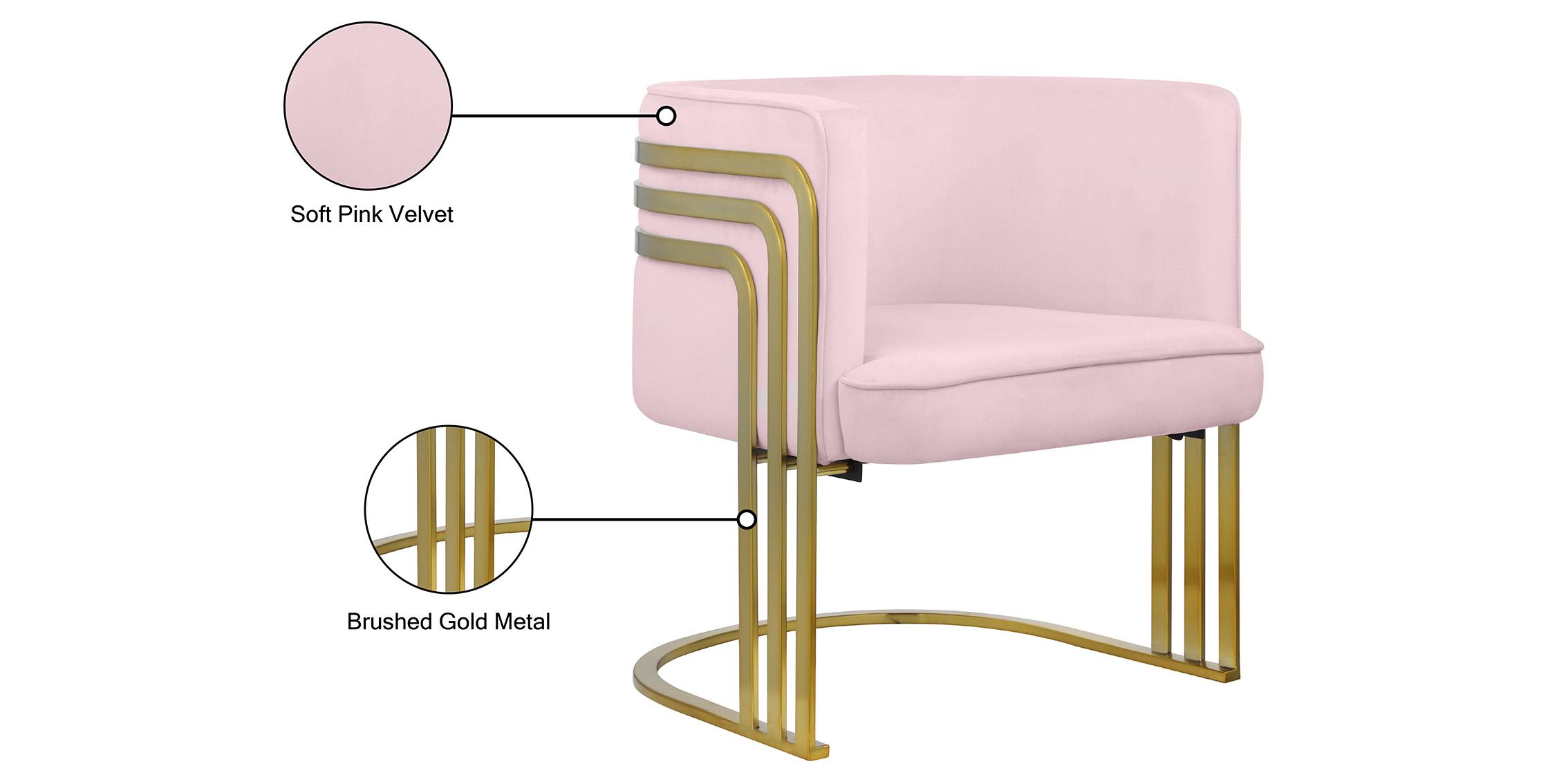 

        
094308252476Pink Velvet & Gold Accent Chair RAYS 533Pink Meridian Contemporary Modern
