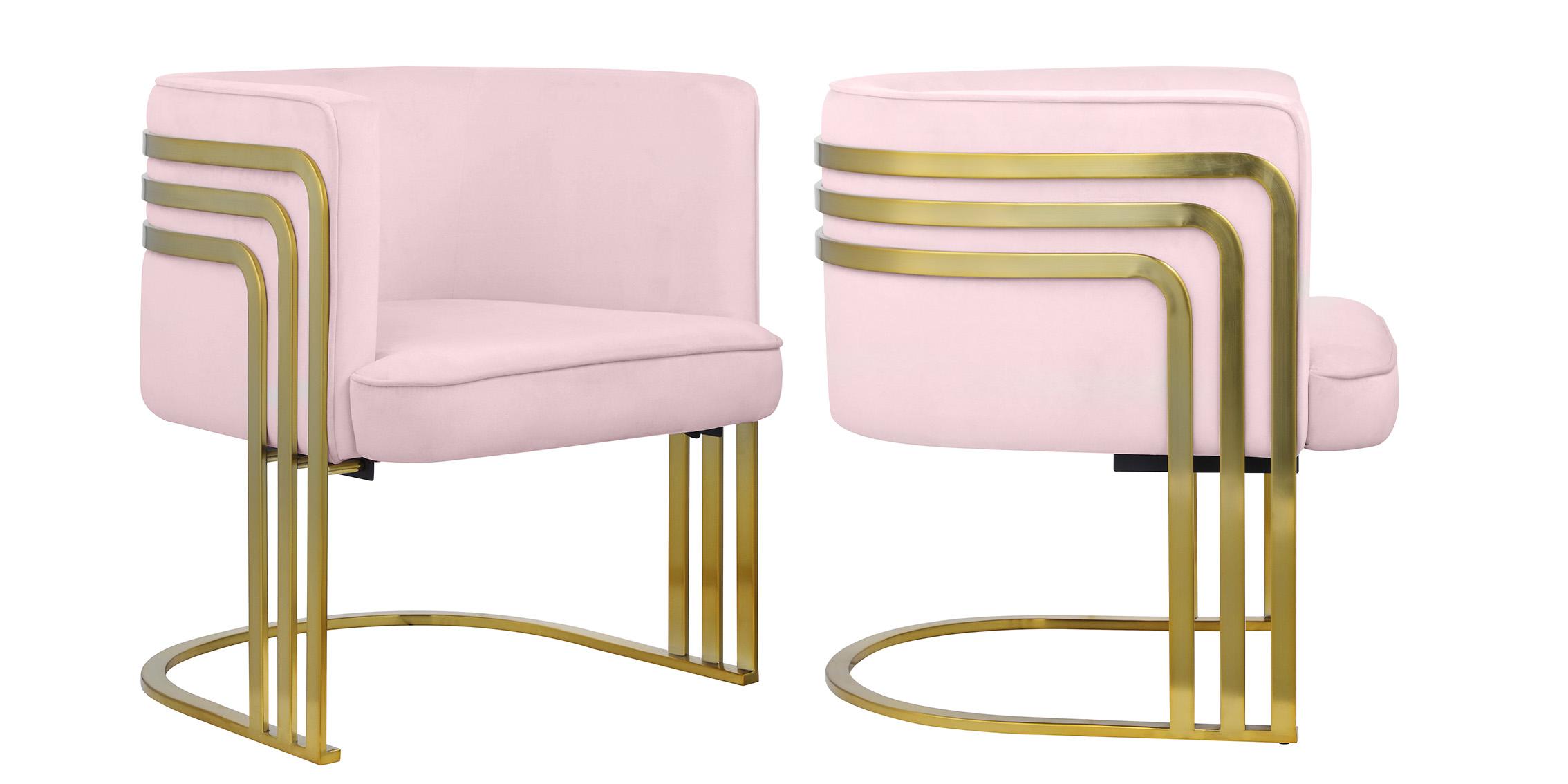 

    
Pink Velvet & Gold Accent Chair Set 2 RAYS 533Pink Meridian Contemporary
