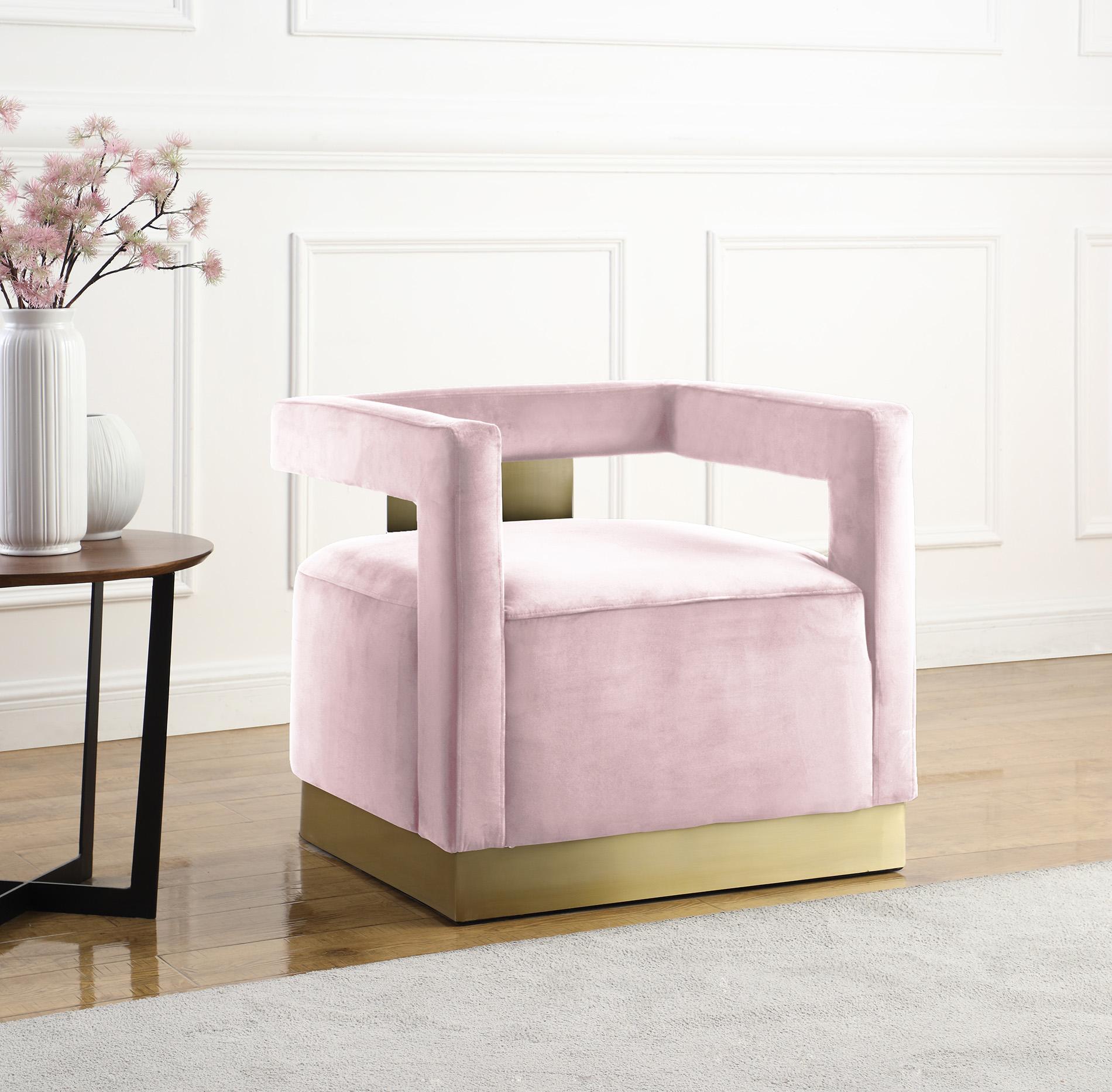 

    
Pink Velvet & Gold Base Chair ARMANI 597Pink Meridian Contemporary Modern
