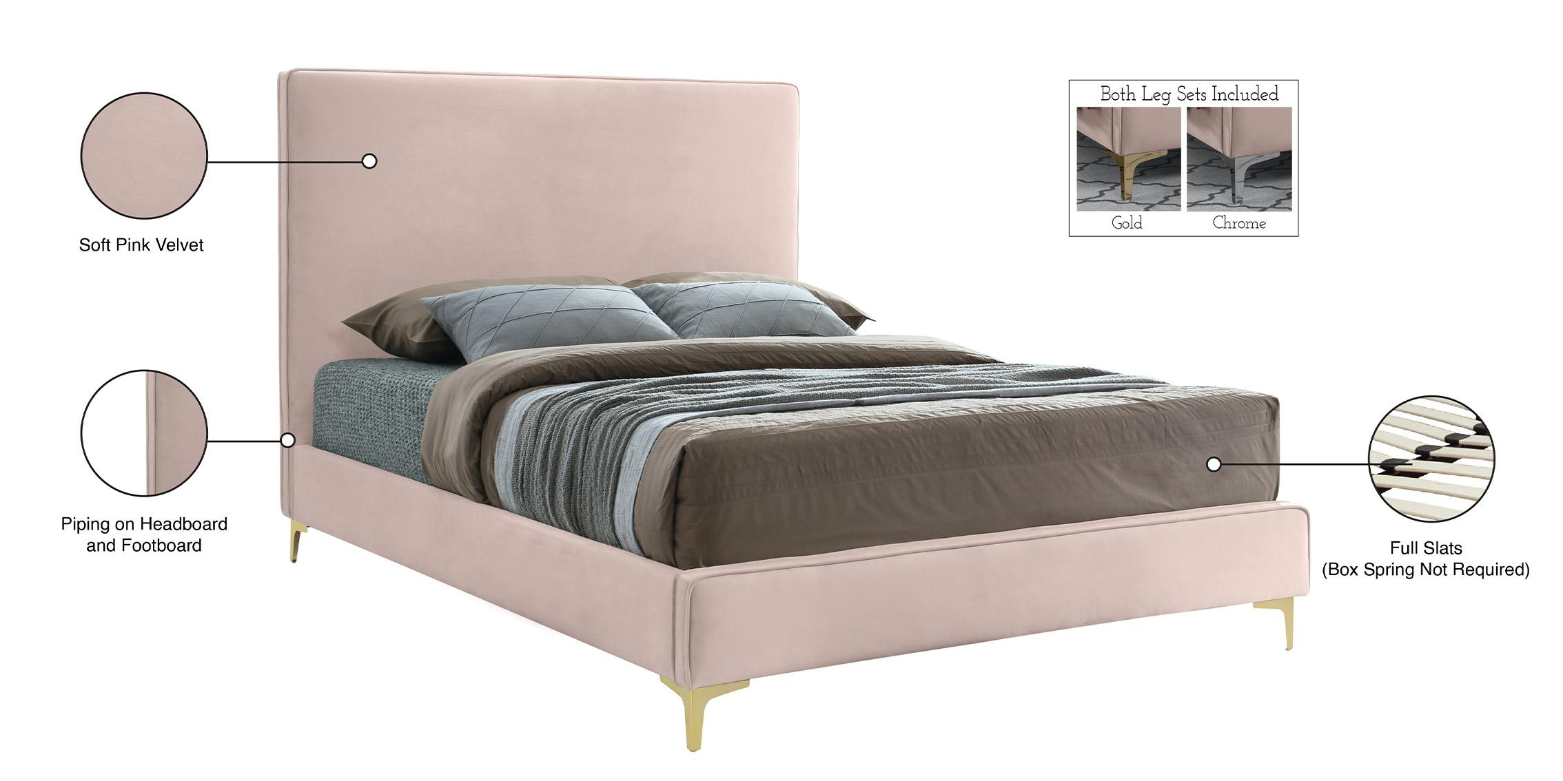 

    
GeriPink-F Pink Velvet Gold & Chrome Legs Platform Full Bed GeriPink-F Meridian Modern
