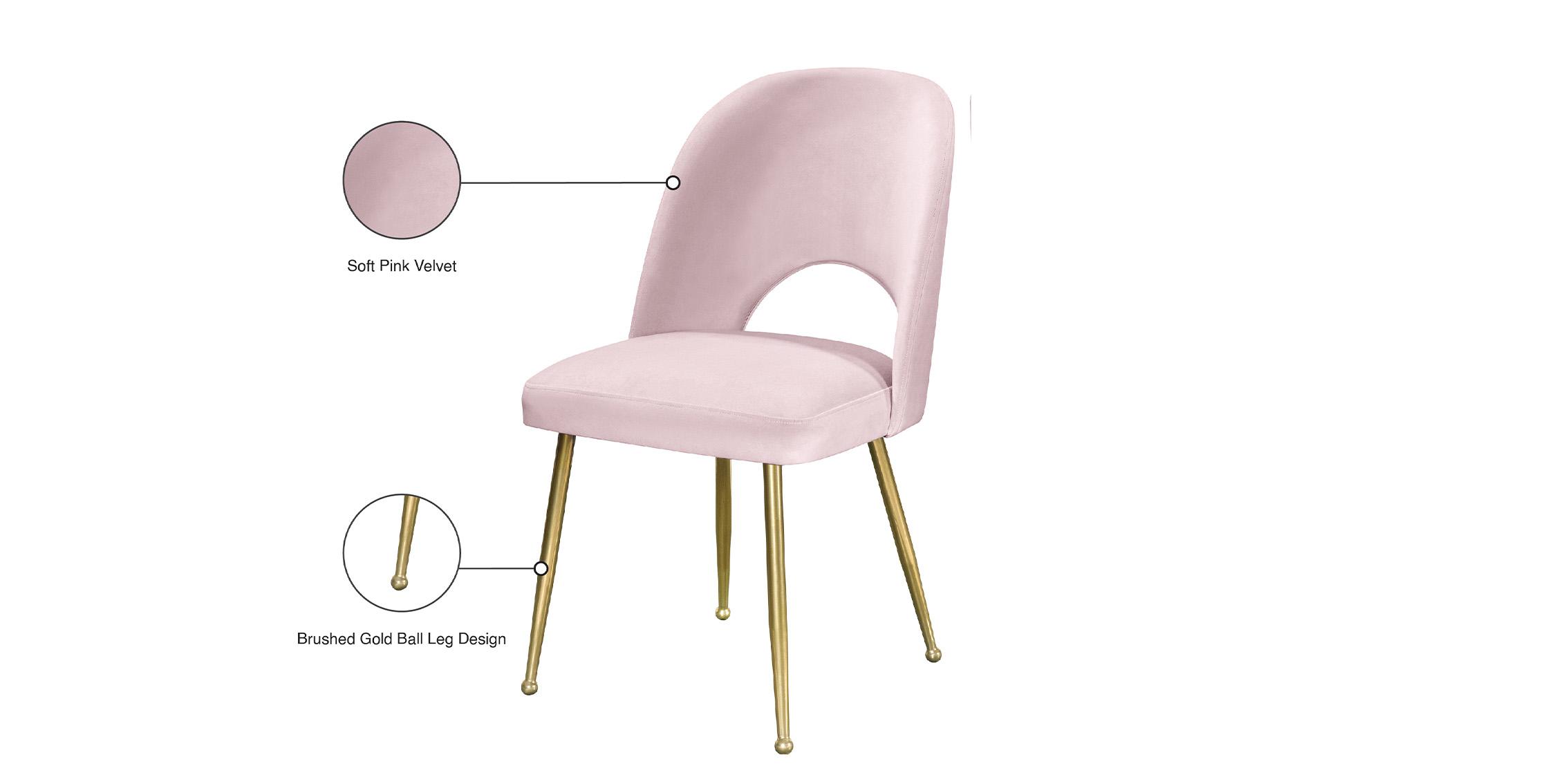 

    
Meridian Furniture LOGAN 990Pink-C Dining Chair Set Pink/Gold 990Pink-C
