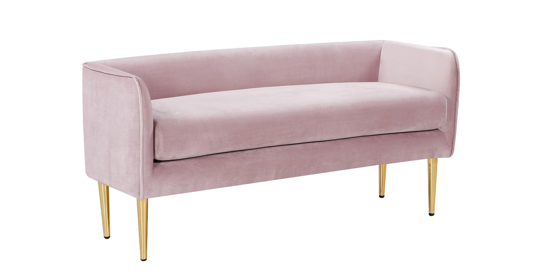 Contemporary Benches AUDREY 184Pink 184Pink in Pink, Gold Velvet