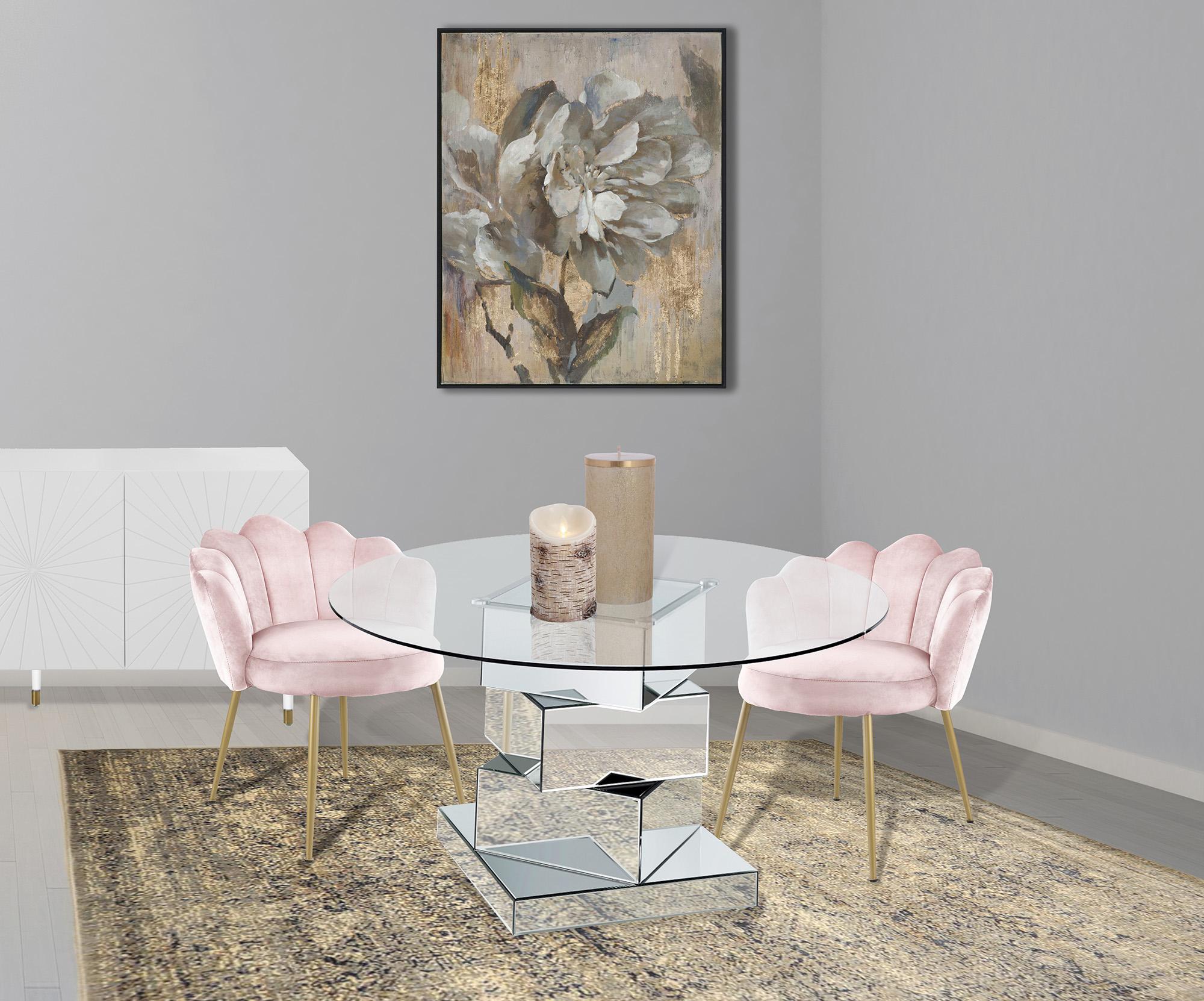 

    
Pink Velvet & Gold Metal Chair Set 2 CLAIRE 748Pink-C Meridian Contemporary
