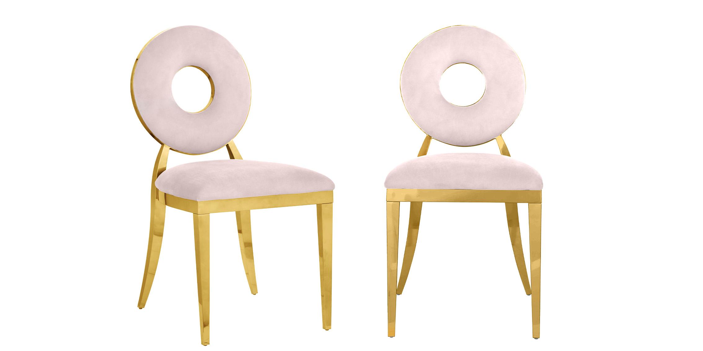 

        
Meridian Furniture CAROUSEL 858Pink-C Dining Chair Set Pink/Gold Velvet 094308250892
