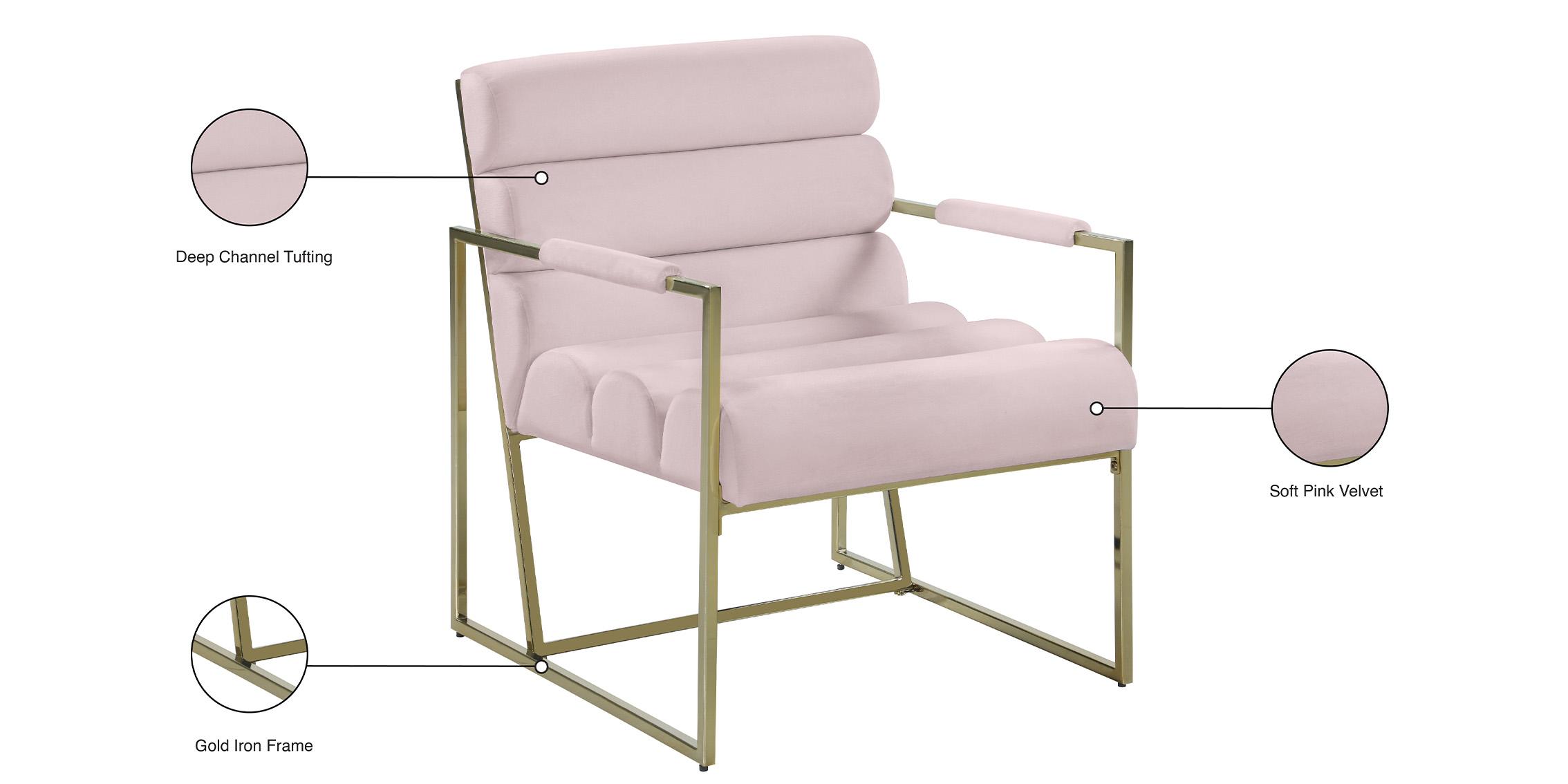 

    
526Pink-Set-2 Pink Velvet & Gold Tufted Accent Chair Set 2Pcs WAYNE 526Pink Meridian Modern
