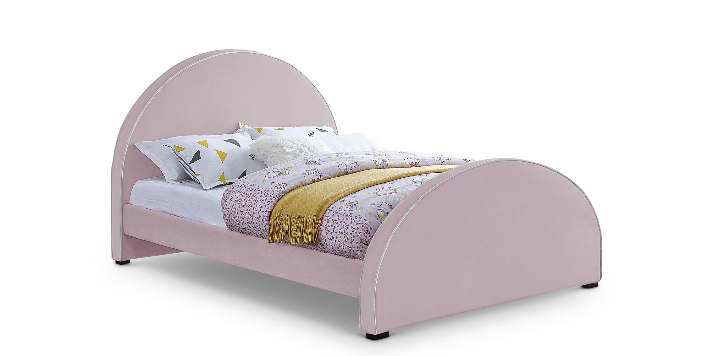 Contemporary, Modern Platform Bed BRODY BrodyPink-Q BrodyPink-Q in Pink Velvet