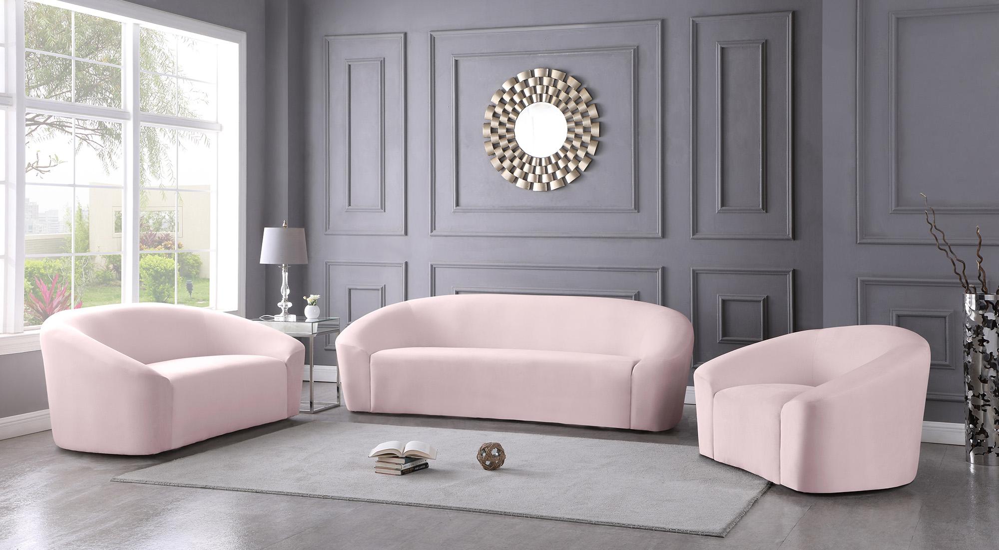 

    
Pink Velvet Sofa Set 2Pcs RILEY 610Pink-S Meridian Contemporary Modern
