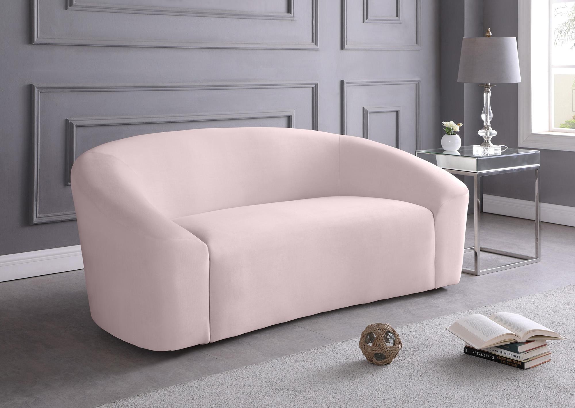 

    
 Shop  Pink Velvet Sofa Set 2Pcs RILEY 610Pink-S Meridian Contemporary Modern
