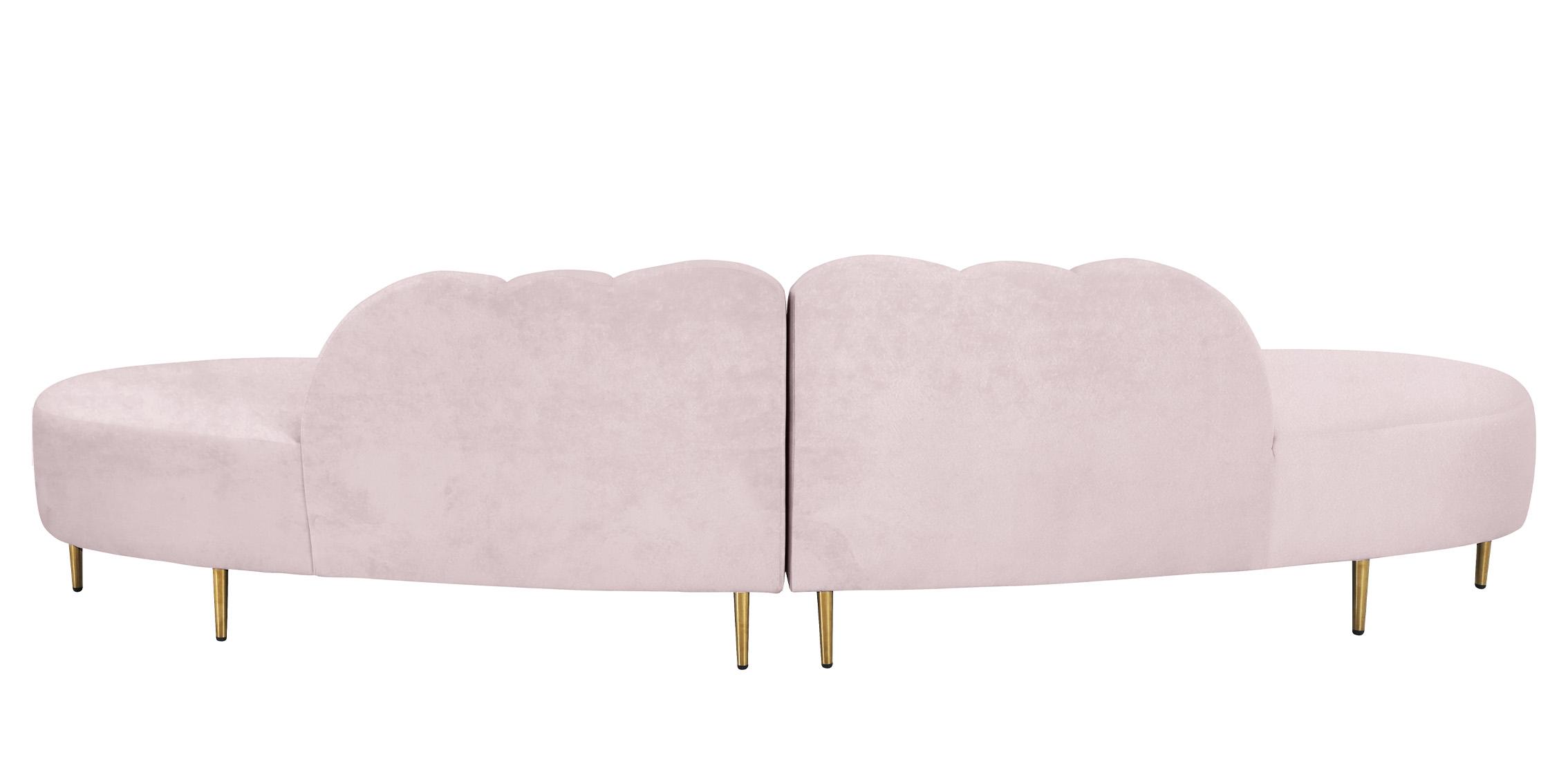 

    
Pink Velvet Sectional Sofa DIVINE 618Pink Meridian Contemporary Modern

