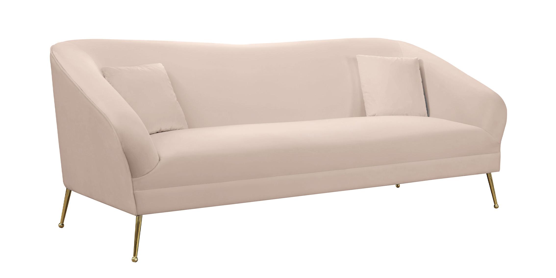 

    
Pink Velvet Curved Sofa Set 3 Pcs HERMOSA 658Pink Meridian Mid-Century Modern

