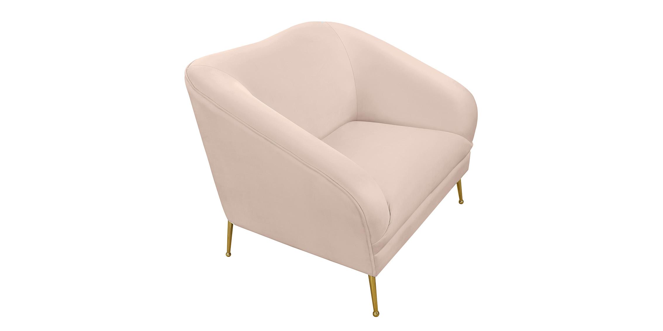 

    
 Shop  Pink Velvet Curved Sofa Set 3 Pcs HERMOSA 658Pink Meridian Mid-Century Modern
