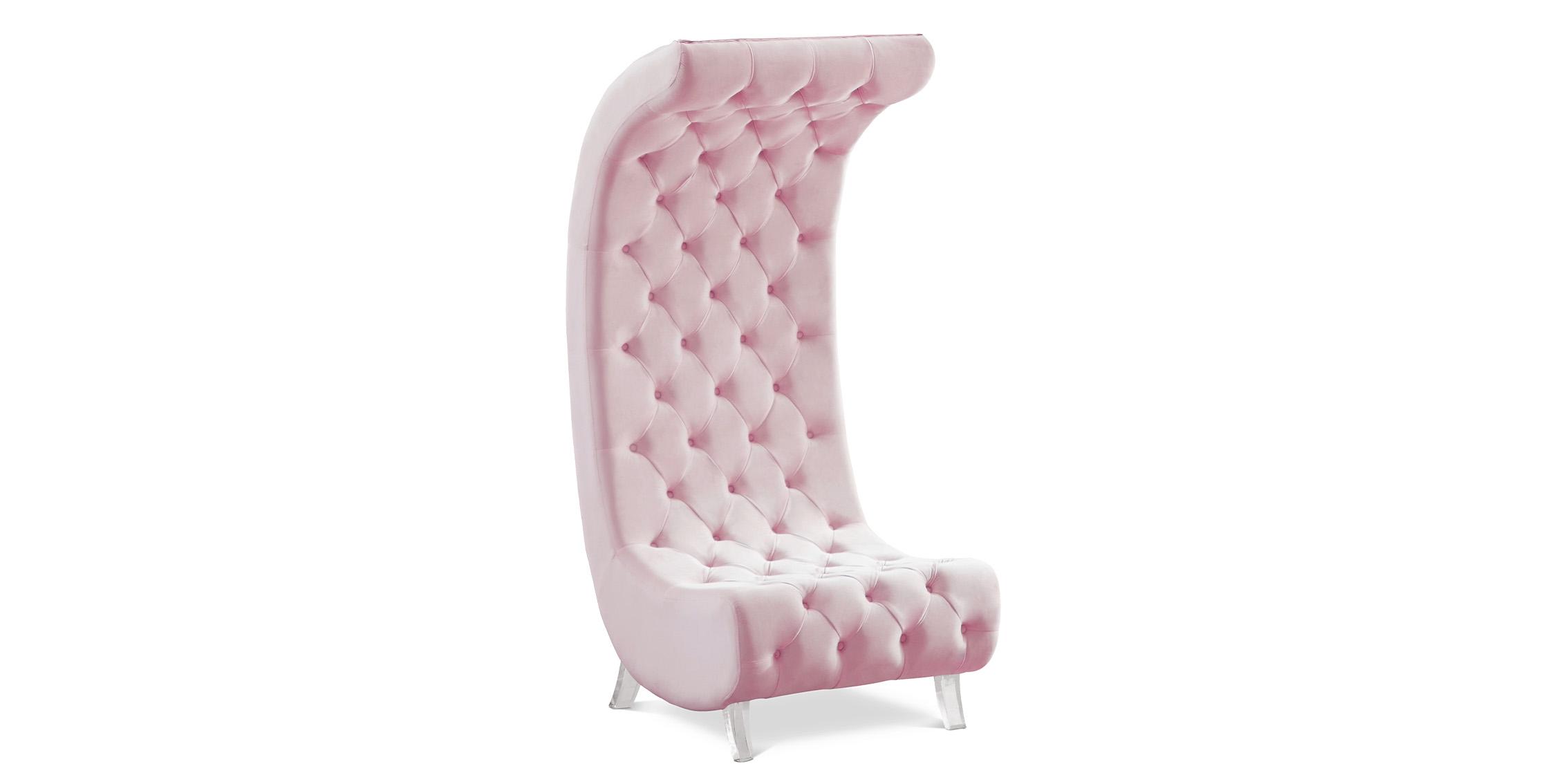 Contemporary, Modern Accent Chair CRESCENT 568Pink-C 568Pink-C in Pink Velvet