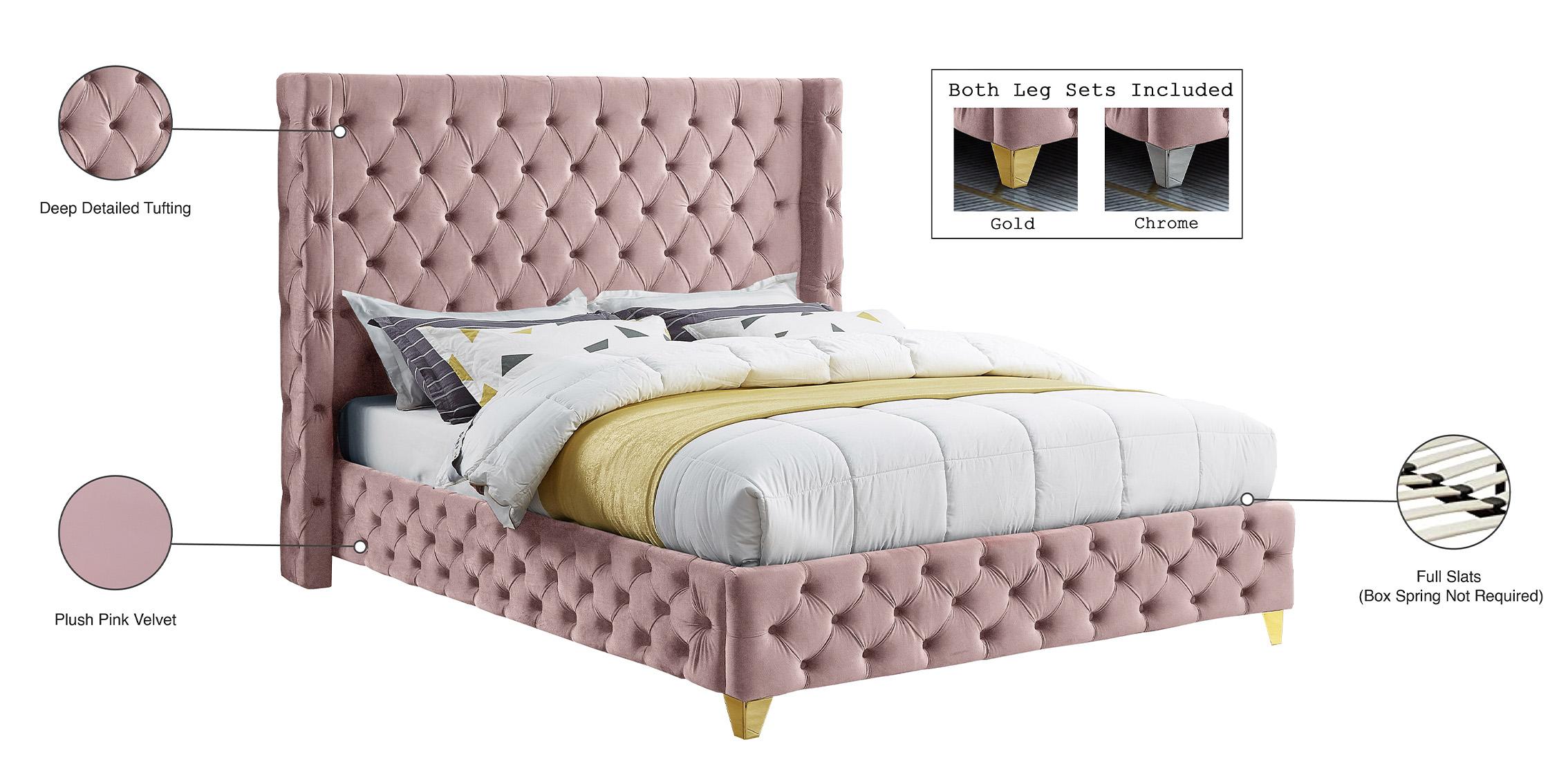 

    
SavanPink-K Pink Velvet Tufted King Bed SAVAN SavanPink-K Meridian Modern Contemporary
