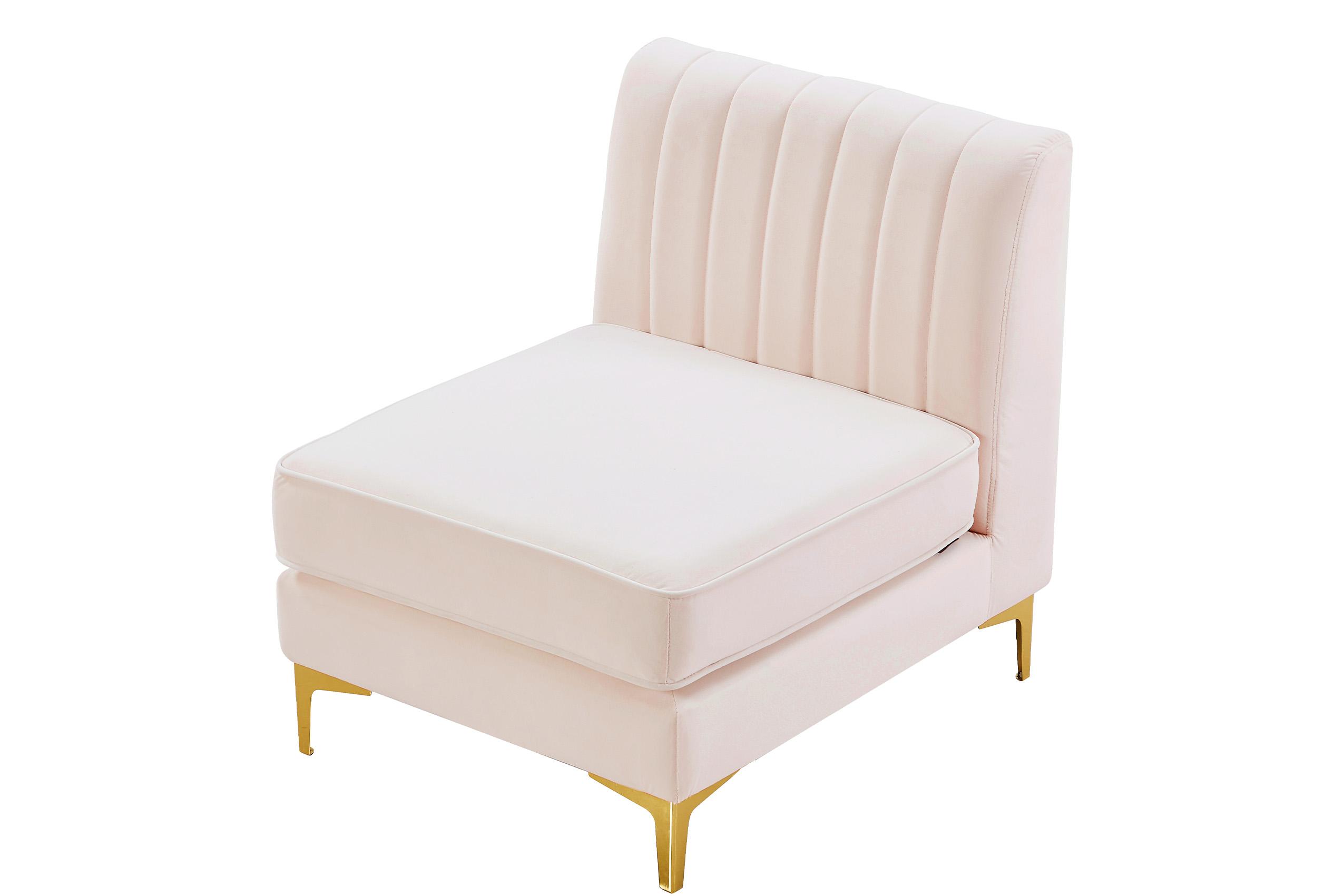 

        
Meridian Furniture ALINA 604Pink-Armless Modular Armless Chair Pink Velvet 94308256795
