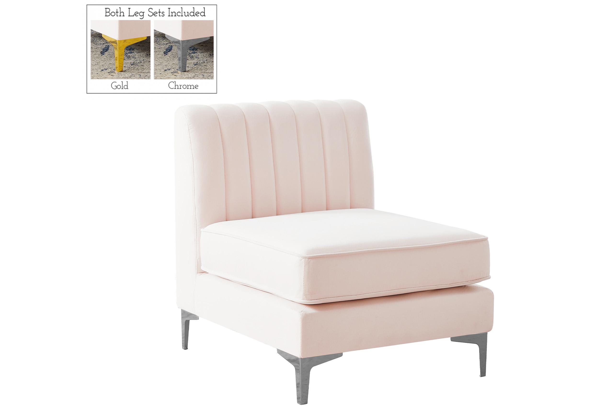 

        
94308256795PINK Velvet Tufted Modular Armless Chair ALINA 604Pink-Armless Meridian Modern
