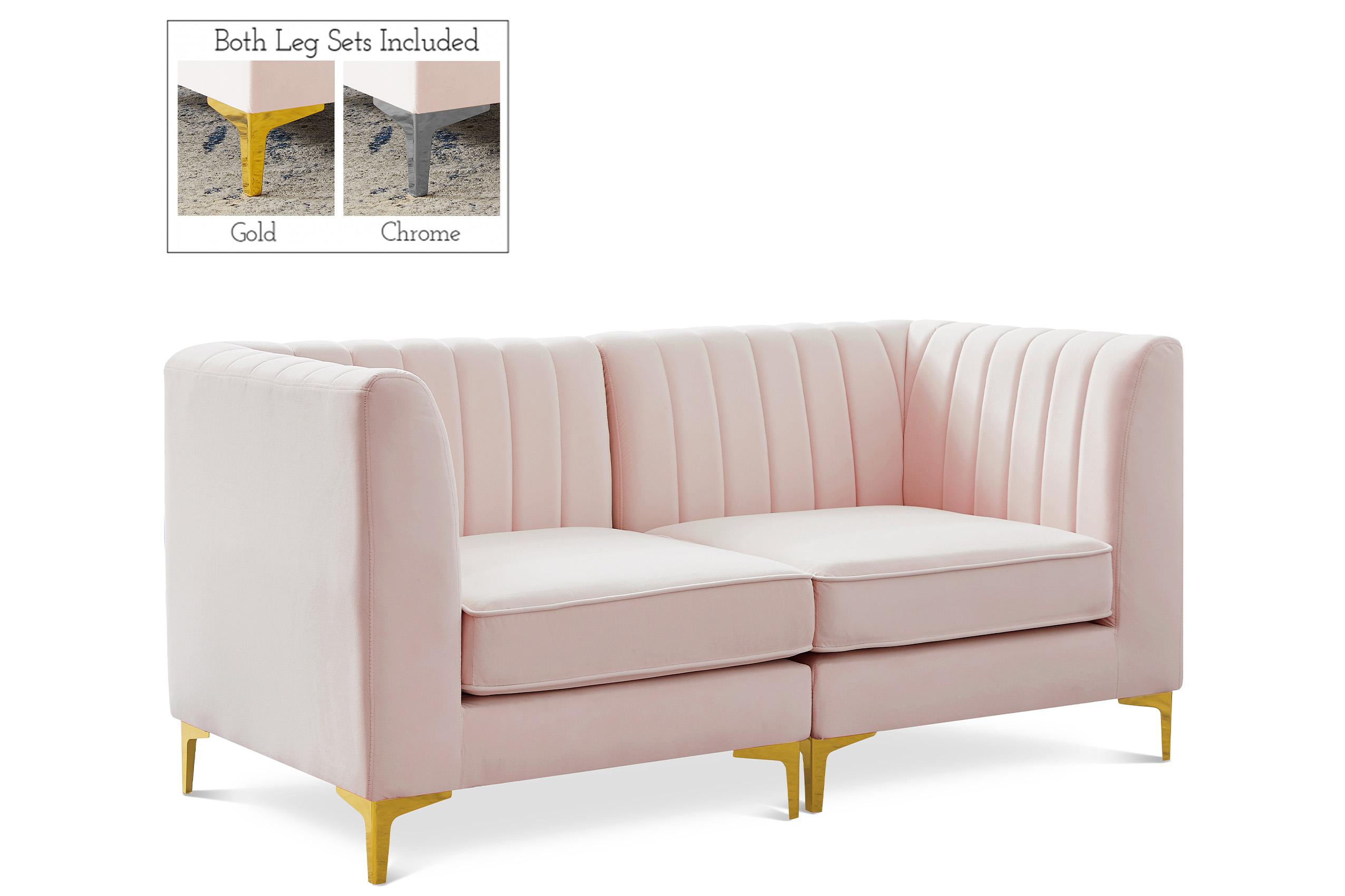 Contemporary, Modern Modular Sectional Sofa ALINA 604Pink-S67 604Pink-S67 in Pink Velvet