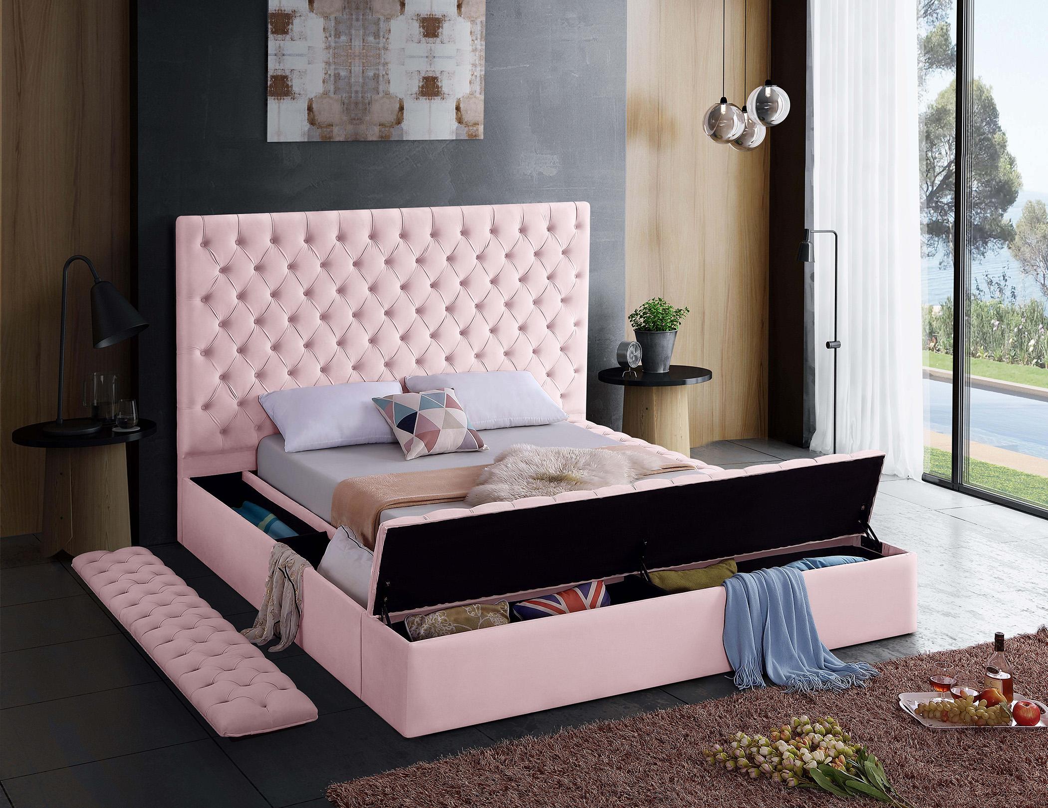 

        
Meridian Furniture BLISS Pink-K Storage Bed Pink Velvet 704831404234
